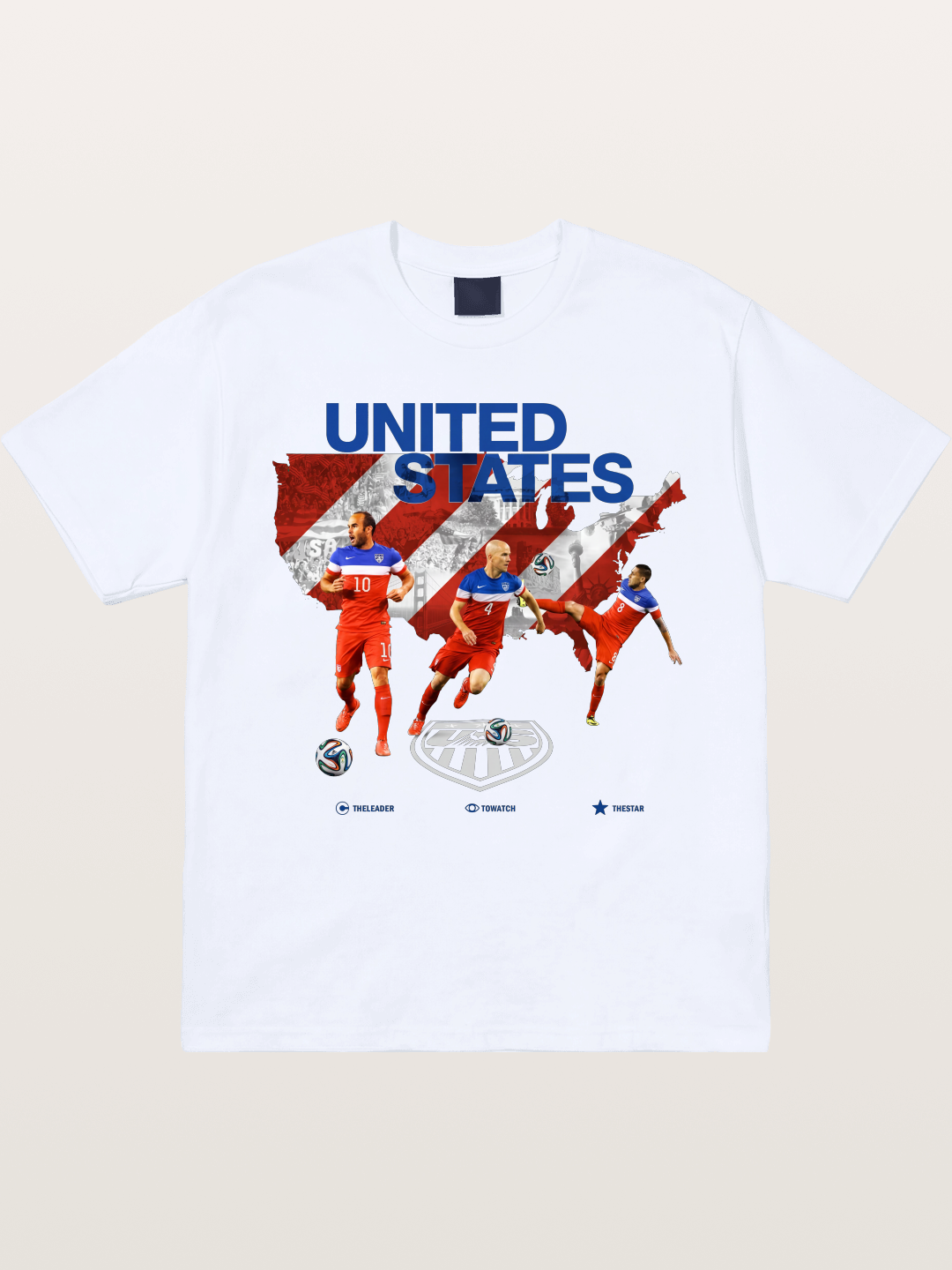 USA Soccer Stars On Map Outline Gildan T-shirt