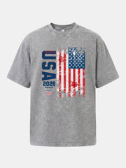 USA 2026 World Cup Grunge Print Washed T-shirt