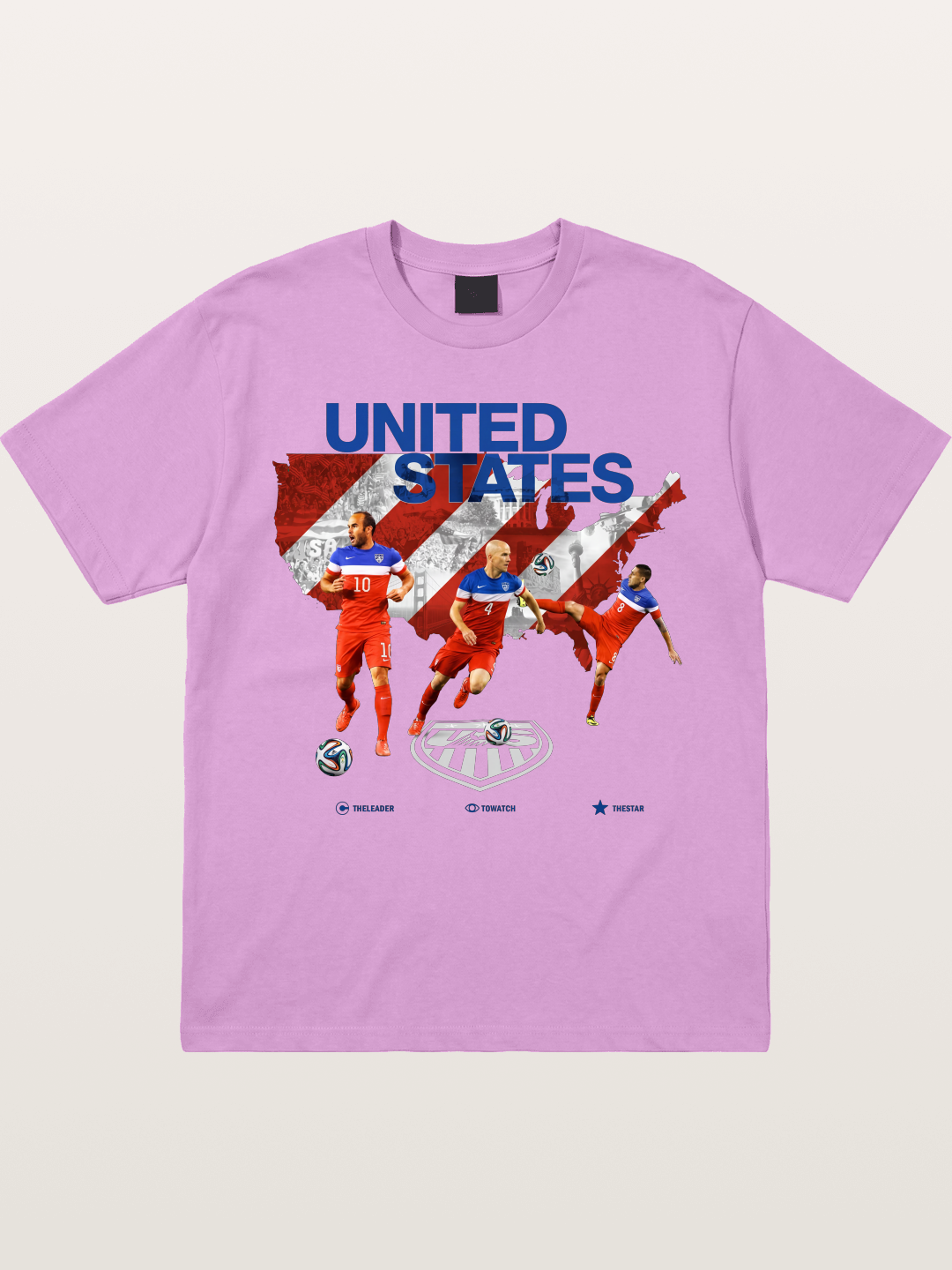 USA Soccer Stars On Map Outline Gildan T-shirt