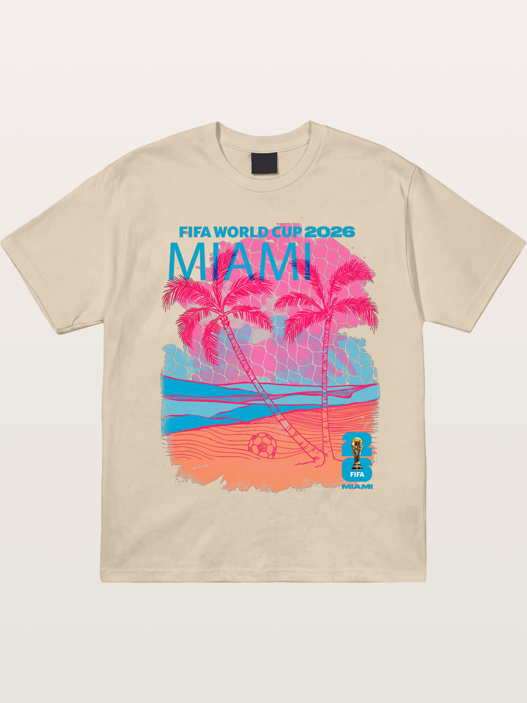 Miami WC 2026 Tropical Sunset Beach Gildan T-shirt