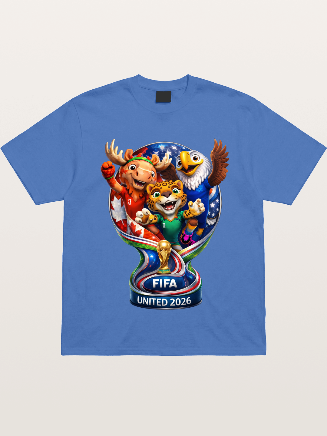 World Cup Mascots Globe Design Gildan T-shirt