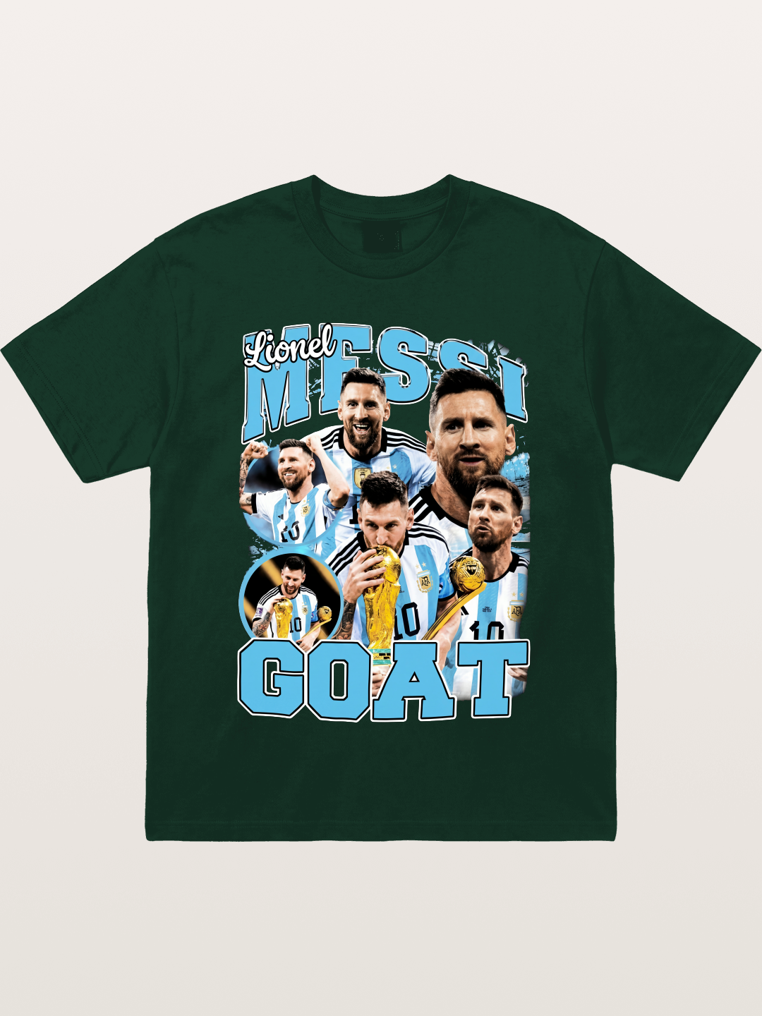 Lionel Messi GOAT Argentina Collage Gildan T-shirt