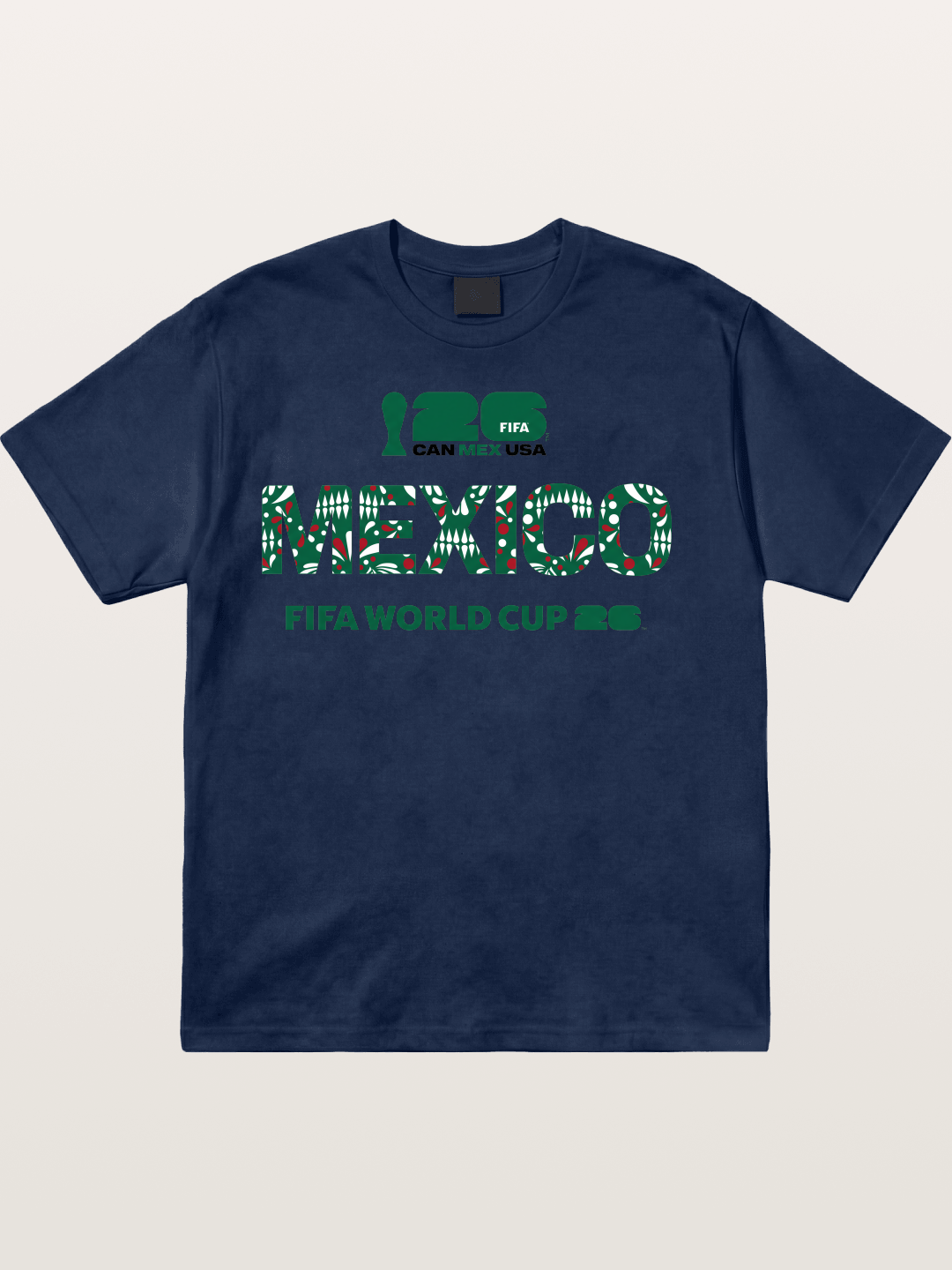 Mexico 2026 Pattern Typography Cotton T-shirt