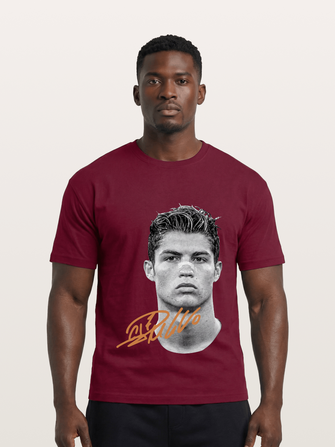 Cristiano Ronaldo Black White Portrait Gildan T-shirt