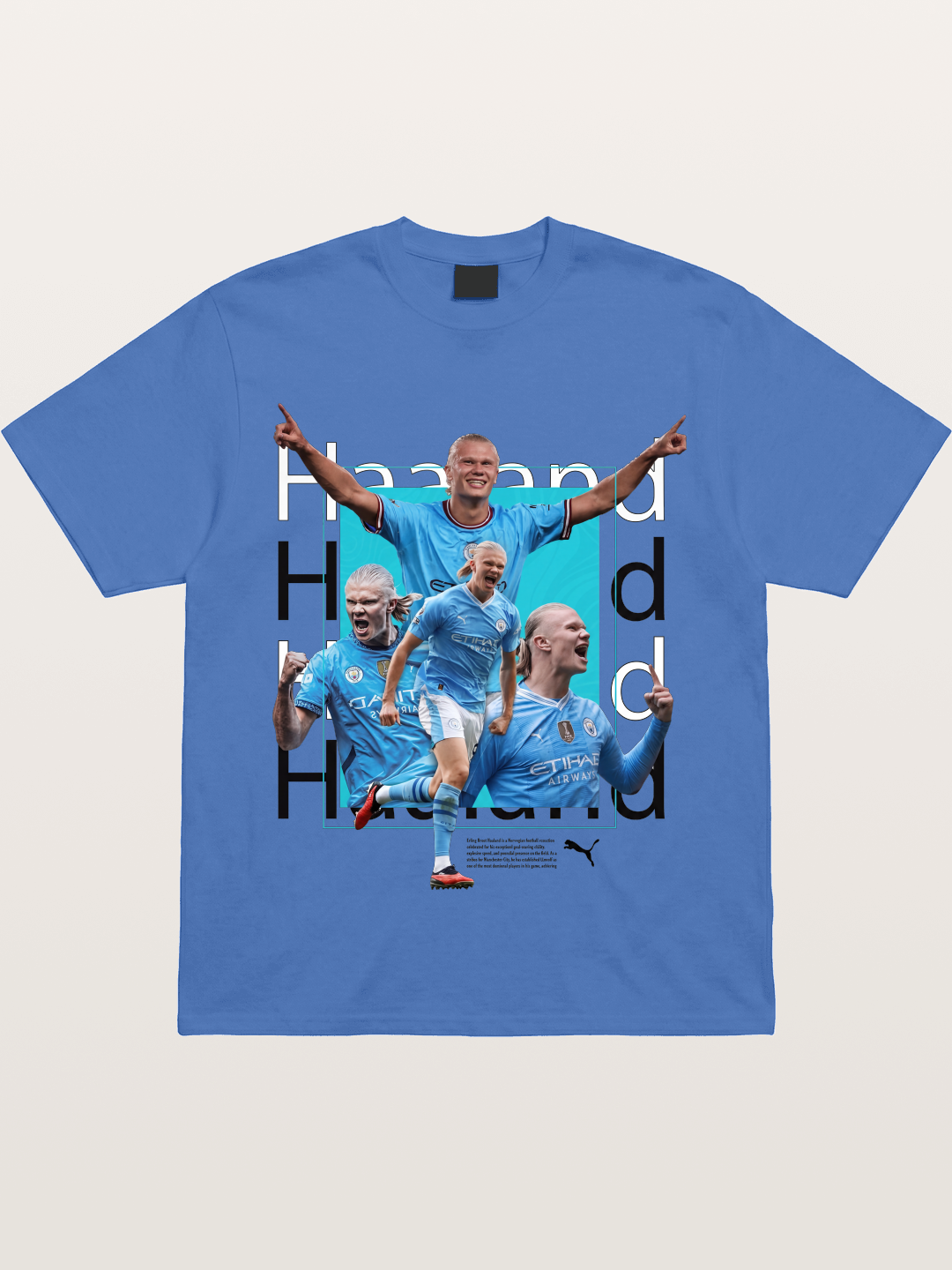 Haaland Typography Collage Art Gildan T-shirt