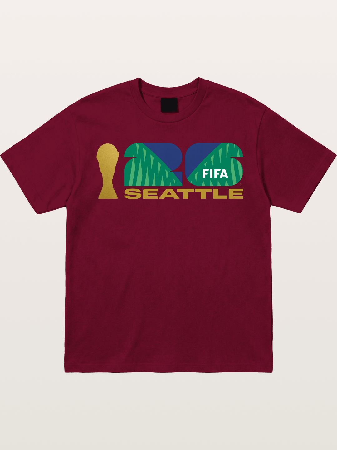Seattle WC 2026 Gold Green Logo Gildan T-shirt