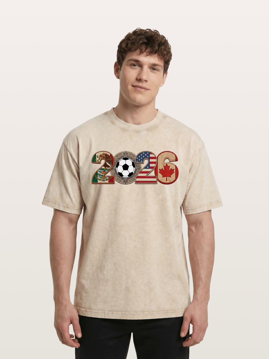 2026 WC Tribal Flag Design Washed T-shirt