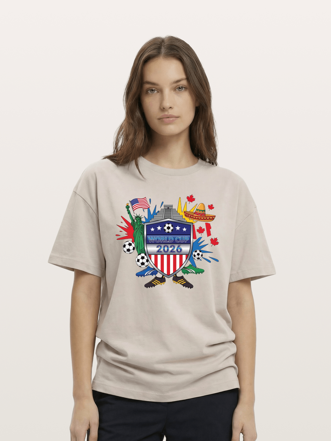 USA Mexico Canada WC Shield Cotton T-shirt