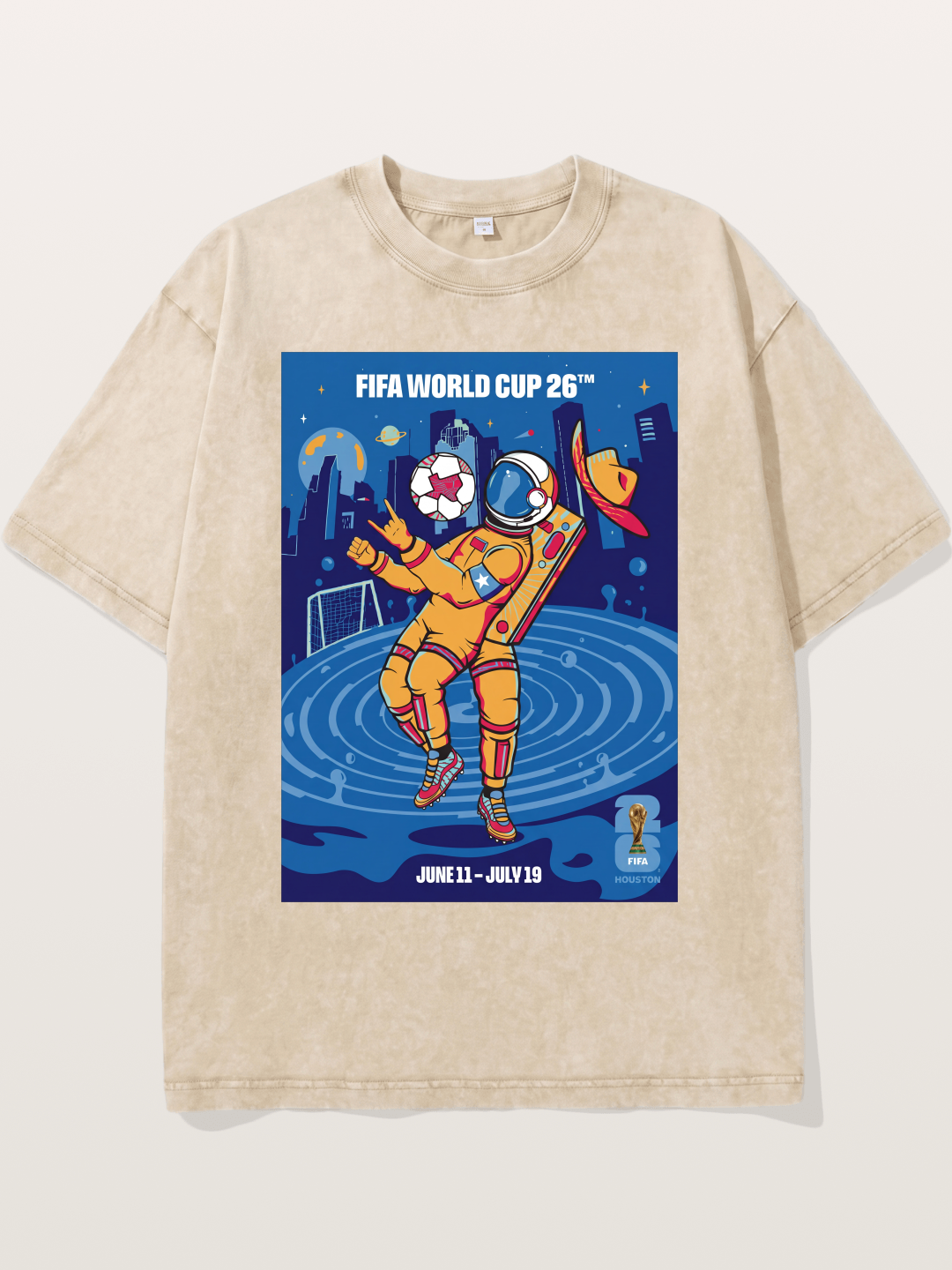 WC 2026 Astronaut Soccer Player Washed T-shirt