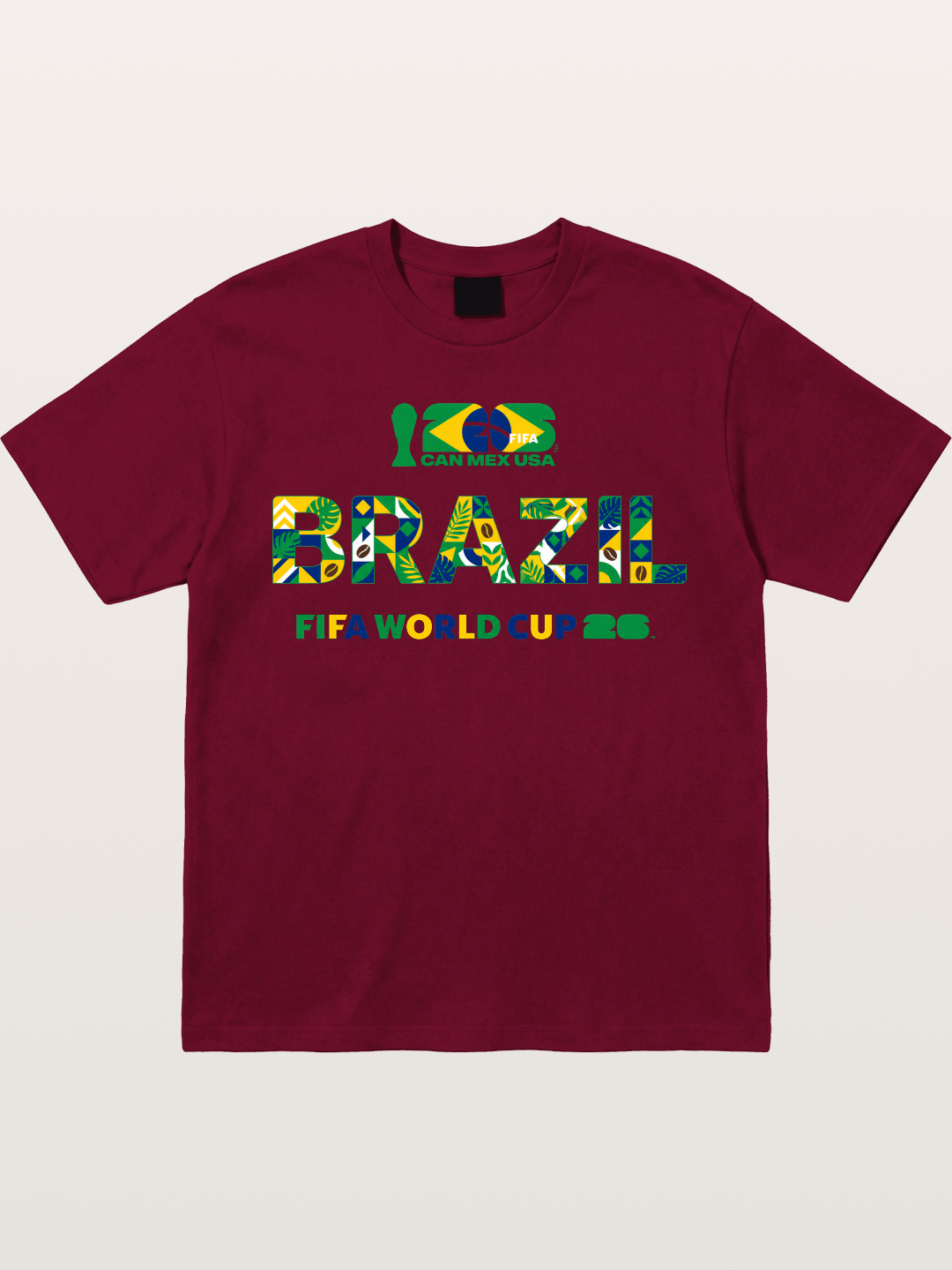 Brazil 2026 Floral Pattern Art Gildan T-shirt