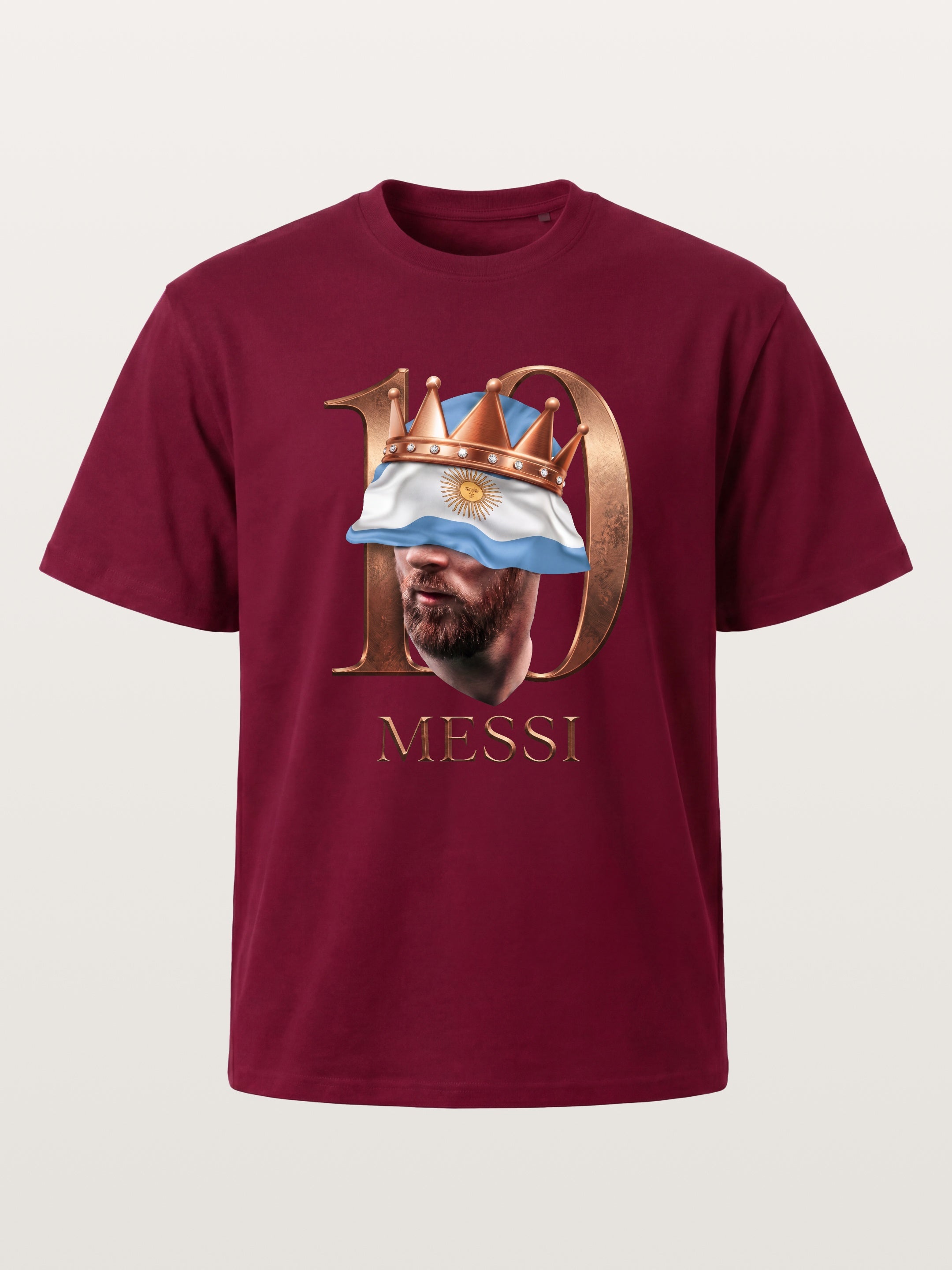 Messi Crown Argentina Flag Art Gildan T-shirt