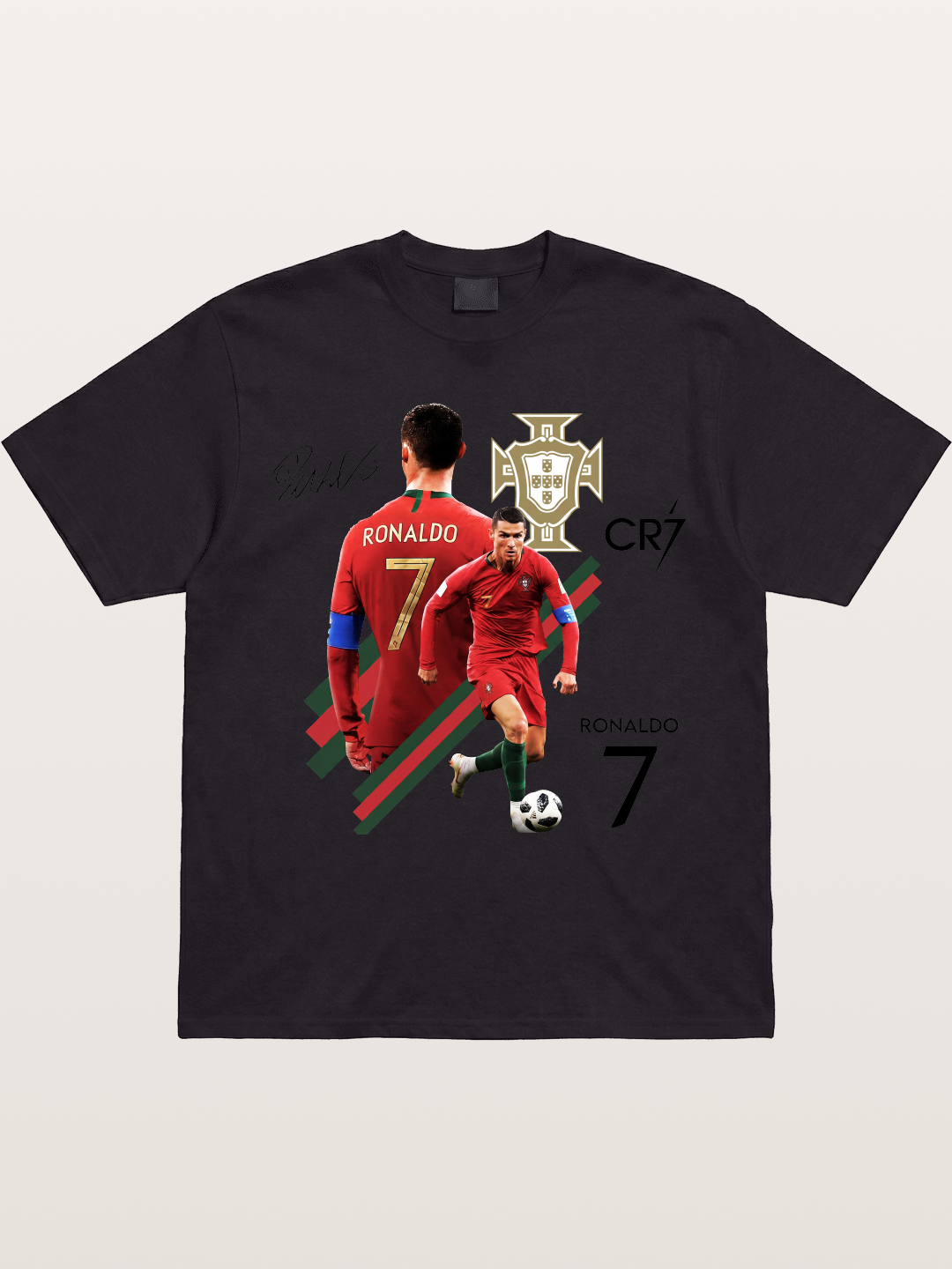 CR7 Portugal Crest Montage Gildan T-shirt
