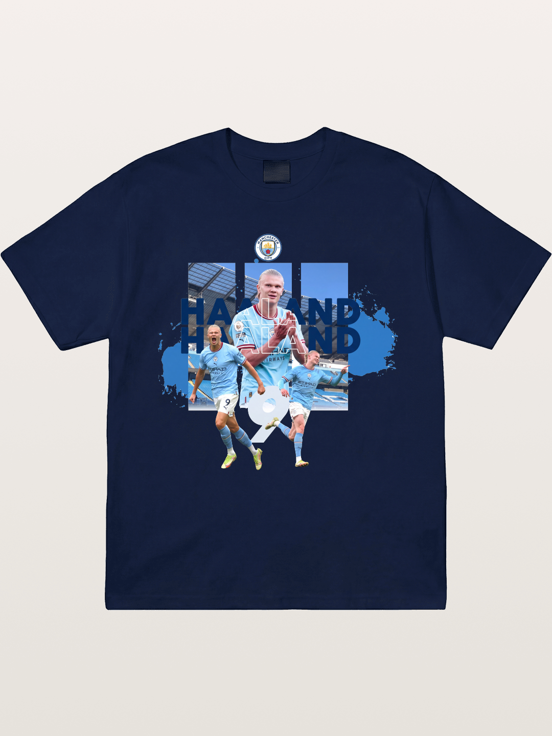 Haaland Etihad Stadium Montage Gildan T-shirt