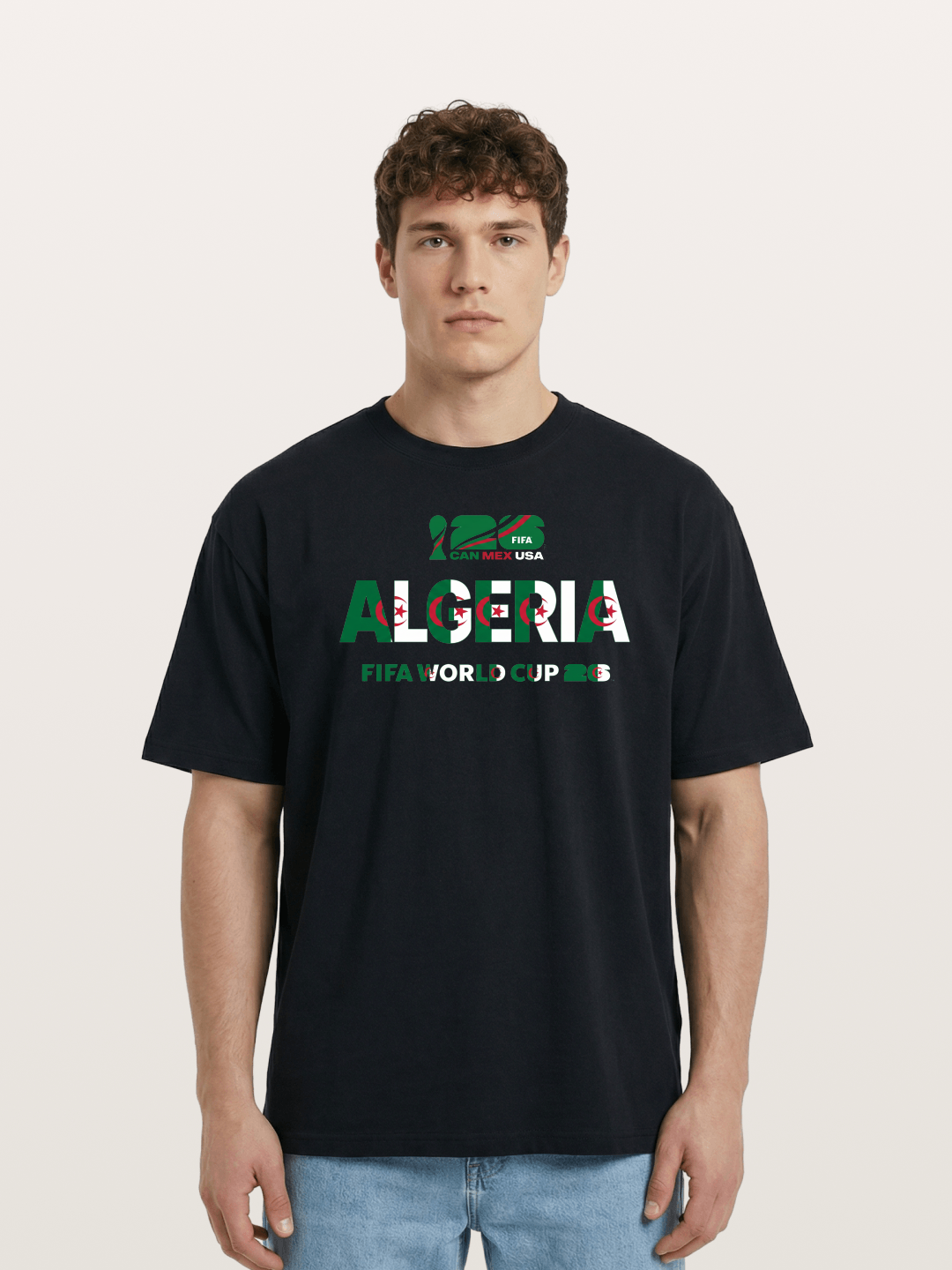 Algeria 2026 Flag Motif Art Cotton T-shirt