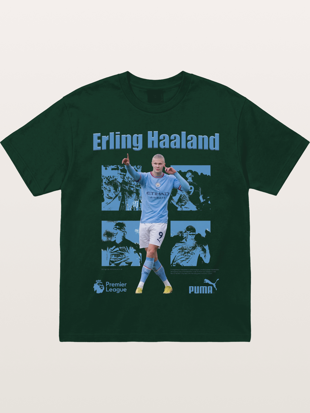 Haaland Premier League Poster Gildan T-shirt