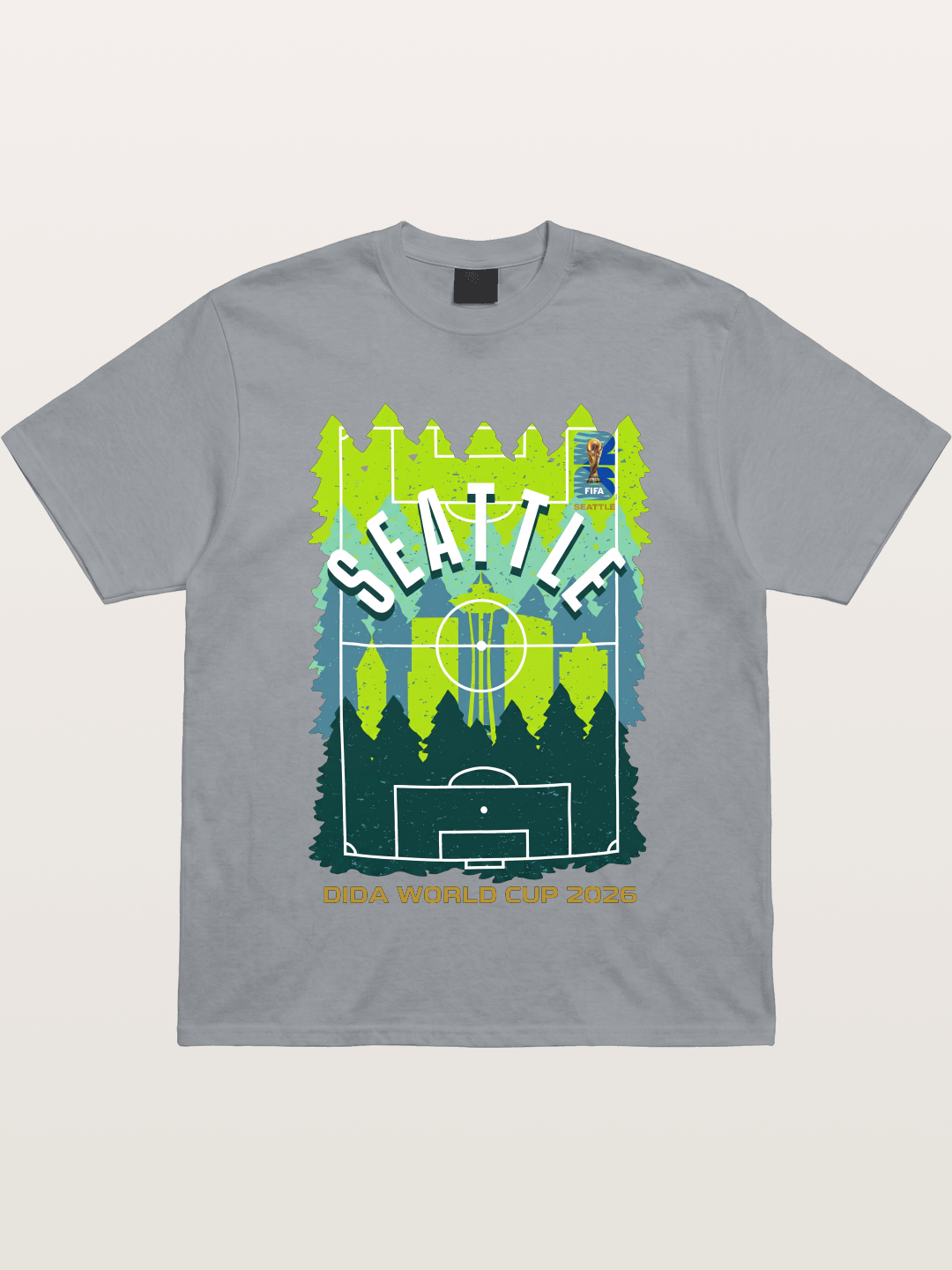 Seattle WC 2026 Forest Soccer Pitch Gildan T-shirt