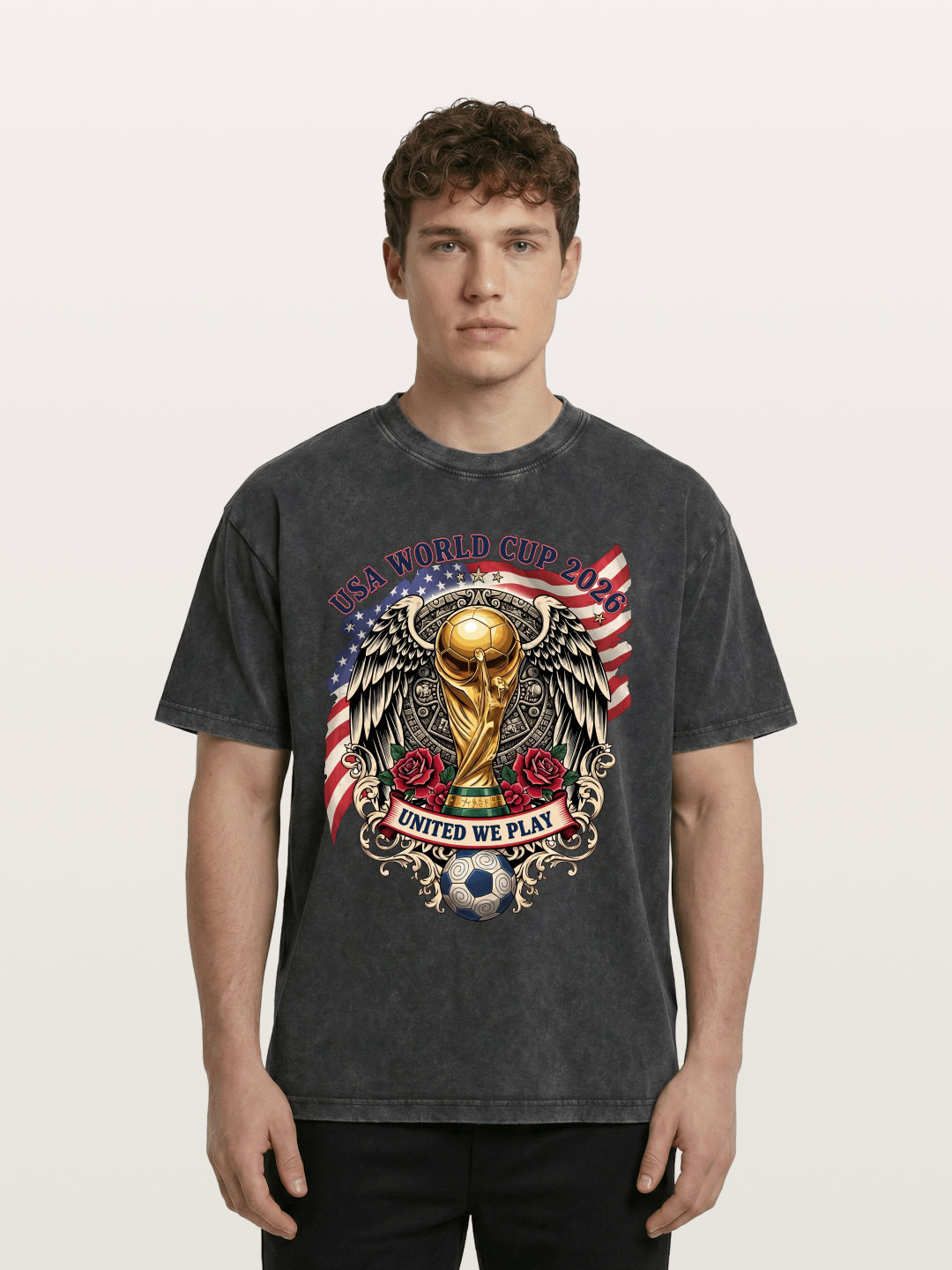 USA 2026 Winged World Cup Trophy Washed T-shirt