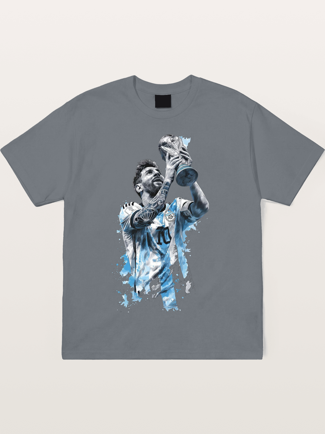 Messi WC Trophy Watercolor Cotton T-shirt
