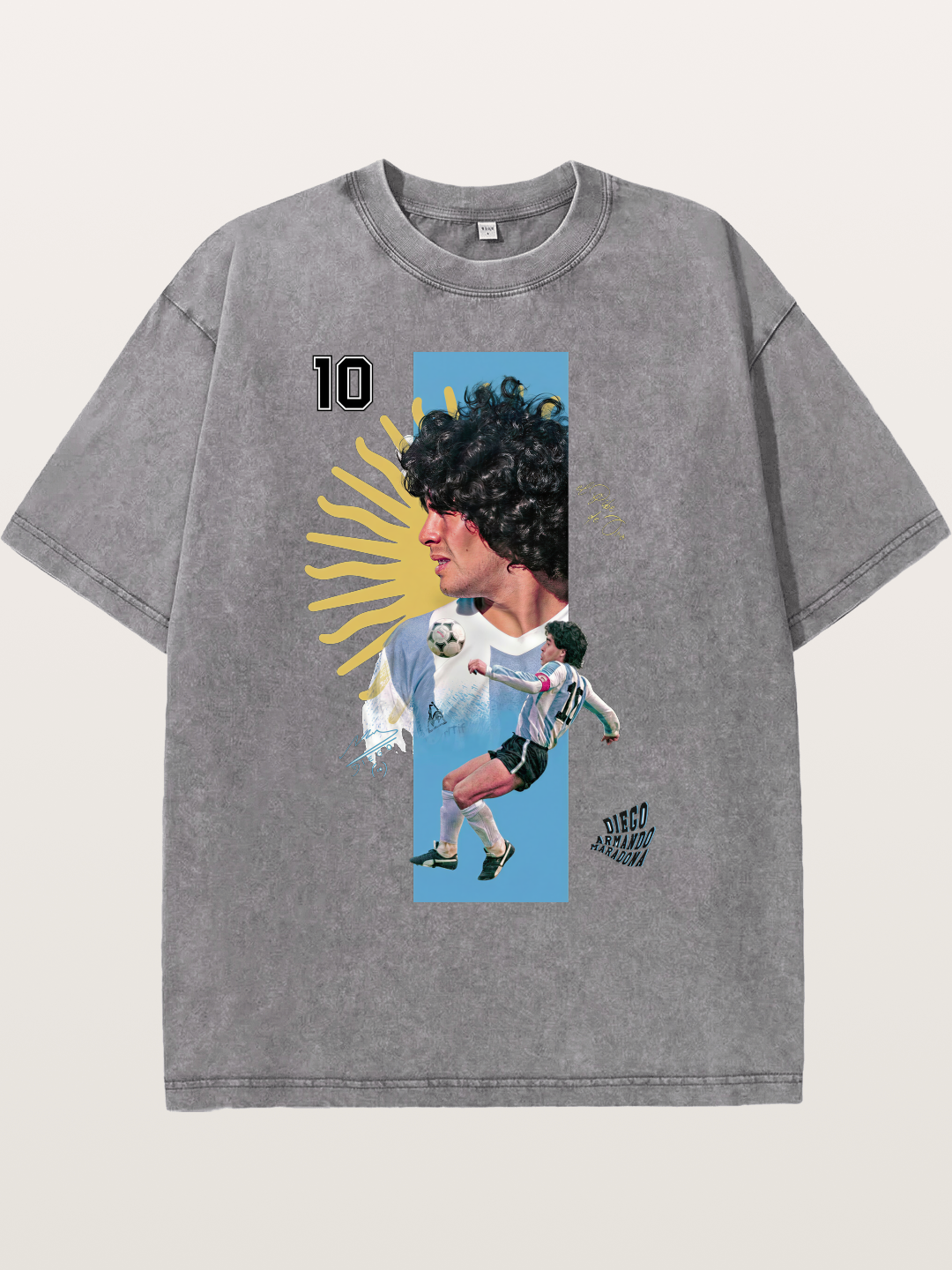 Maradona Argentina WC Print Washed T-shirt