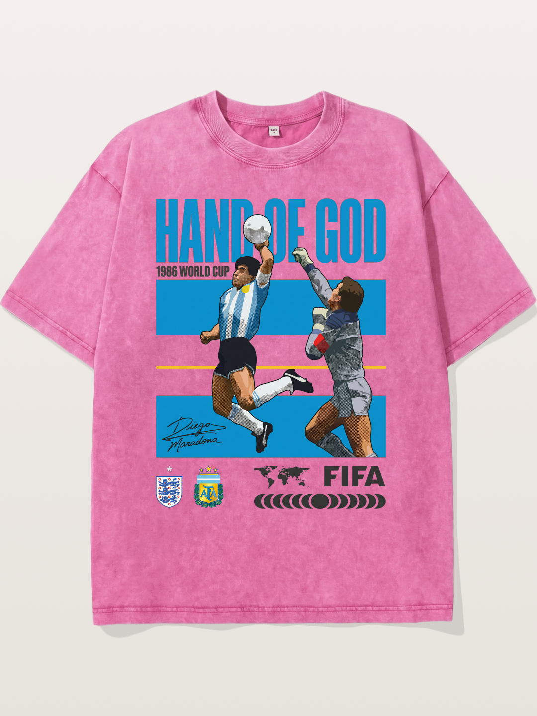 Hand of God 1986 WC Art Washed T-shirt