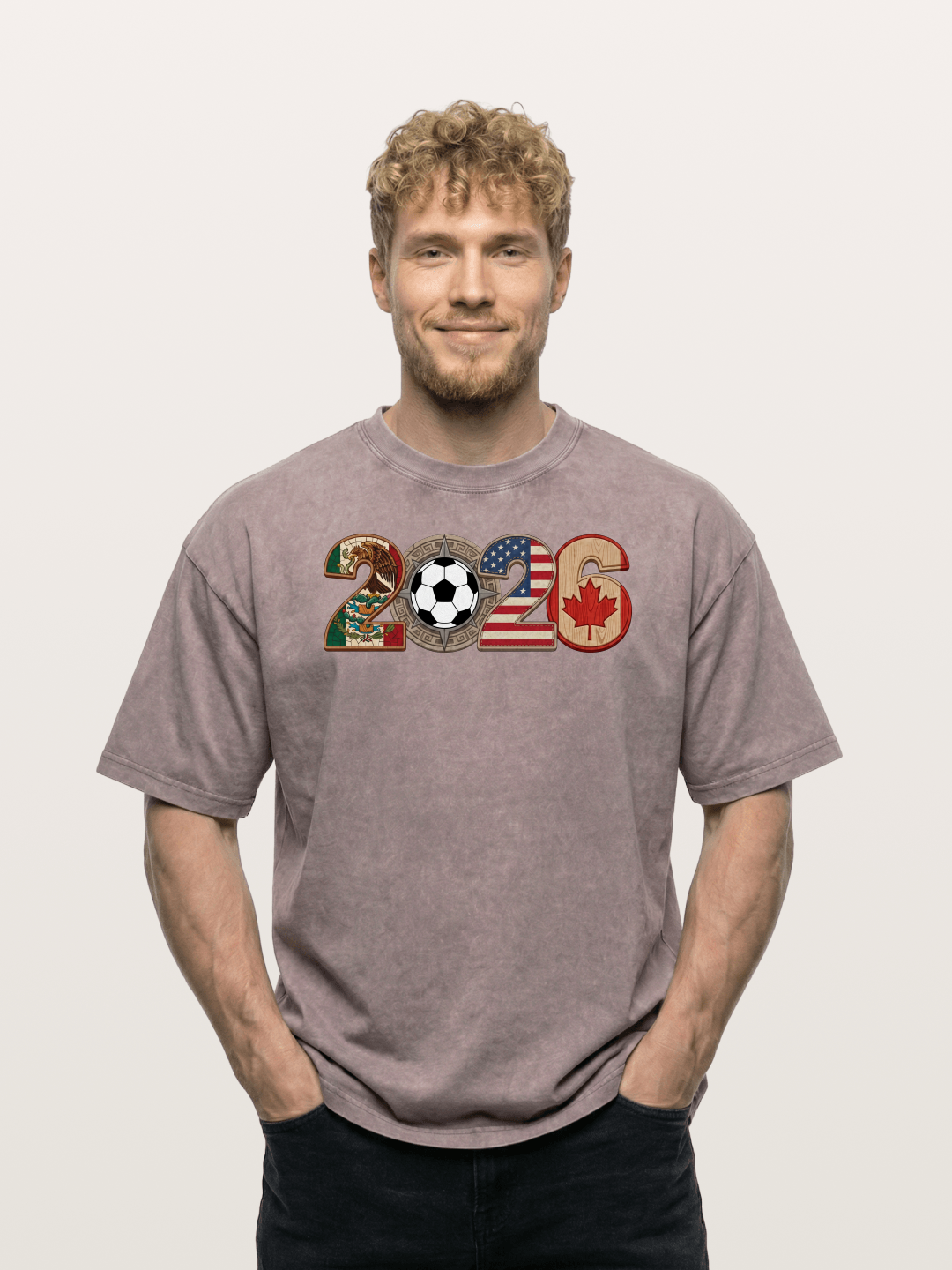 2026 WC Tribal Flag Design Washed T-shirt