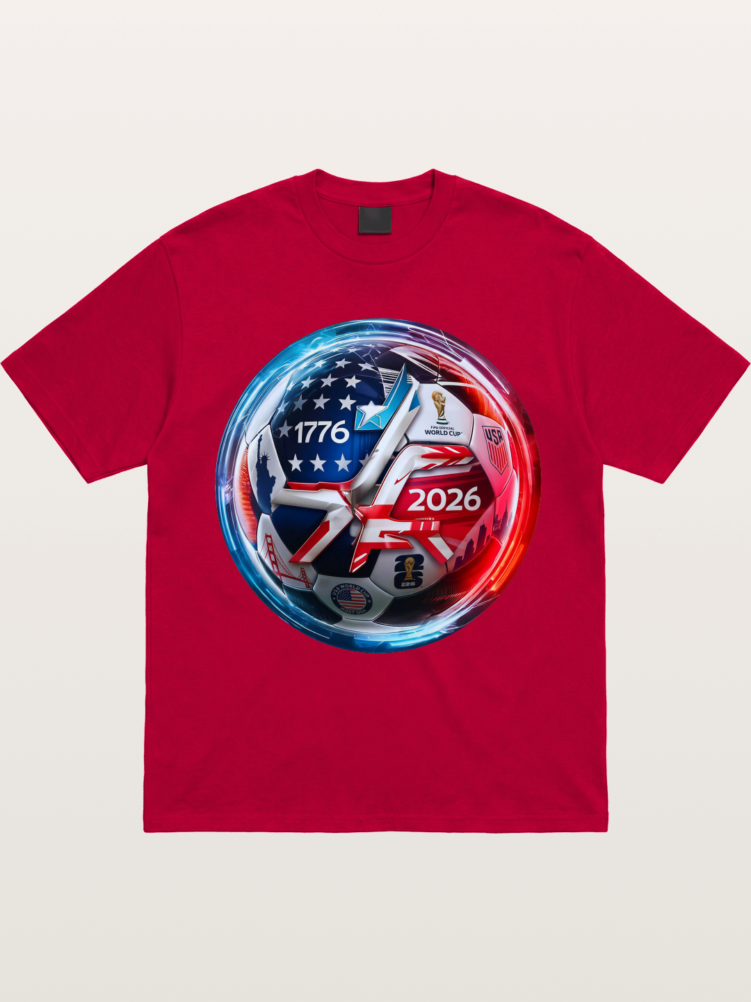 2026 USA Soccer Ball Poster Gildan T-shirt