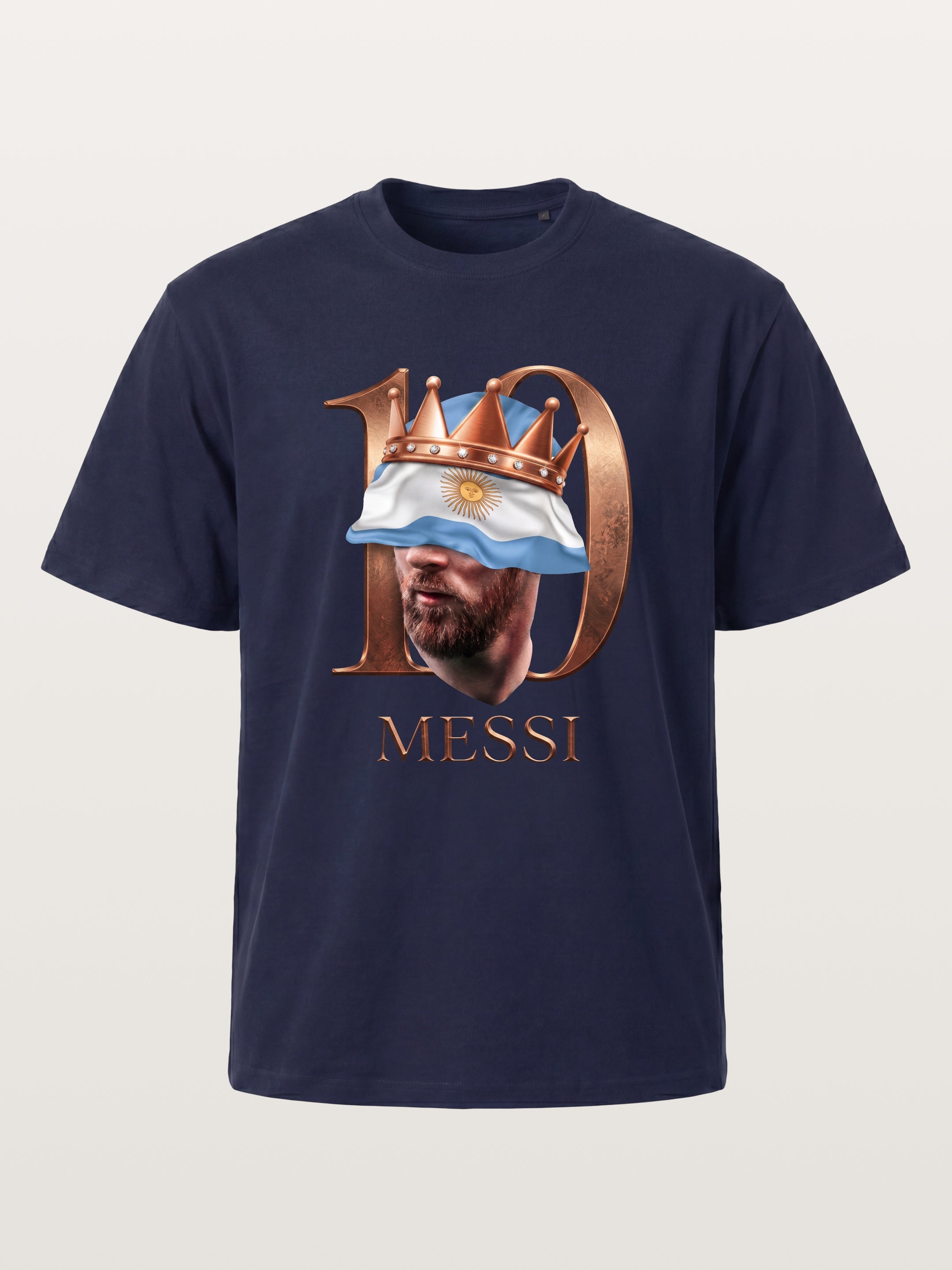 Messi Crown Argentina Flag Art Gildan T-shirt