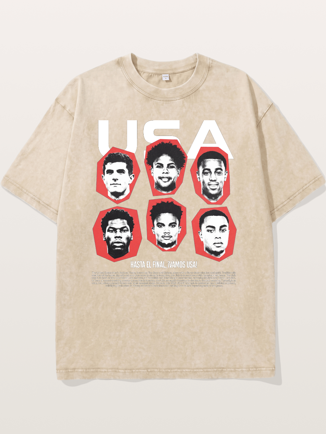 Six US Soccer Stars Hexagon Layout Washed T-shirt