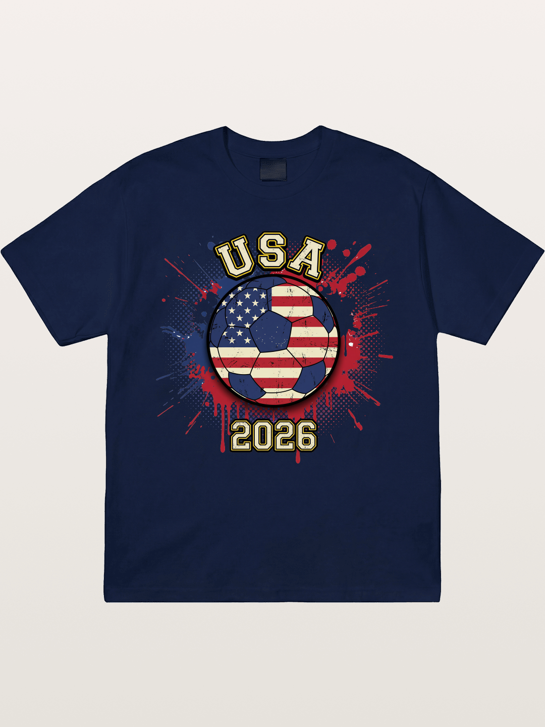 USA 2026 Soccer Ball Print Gildan T-shirt