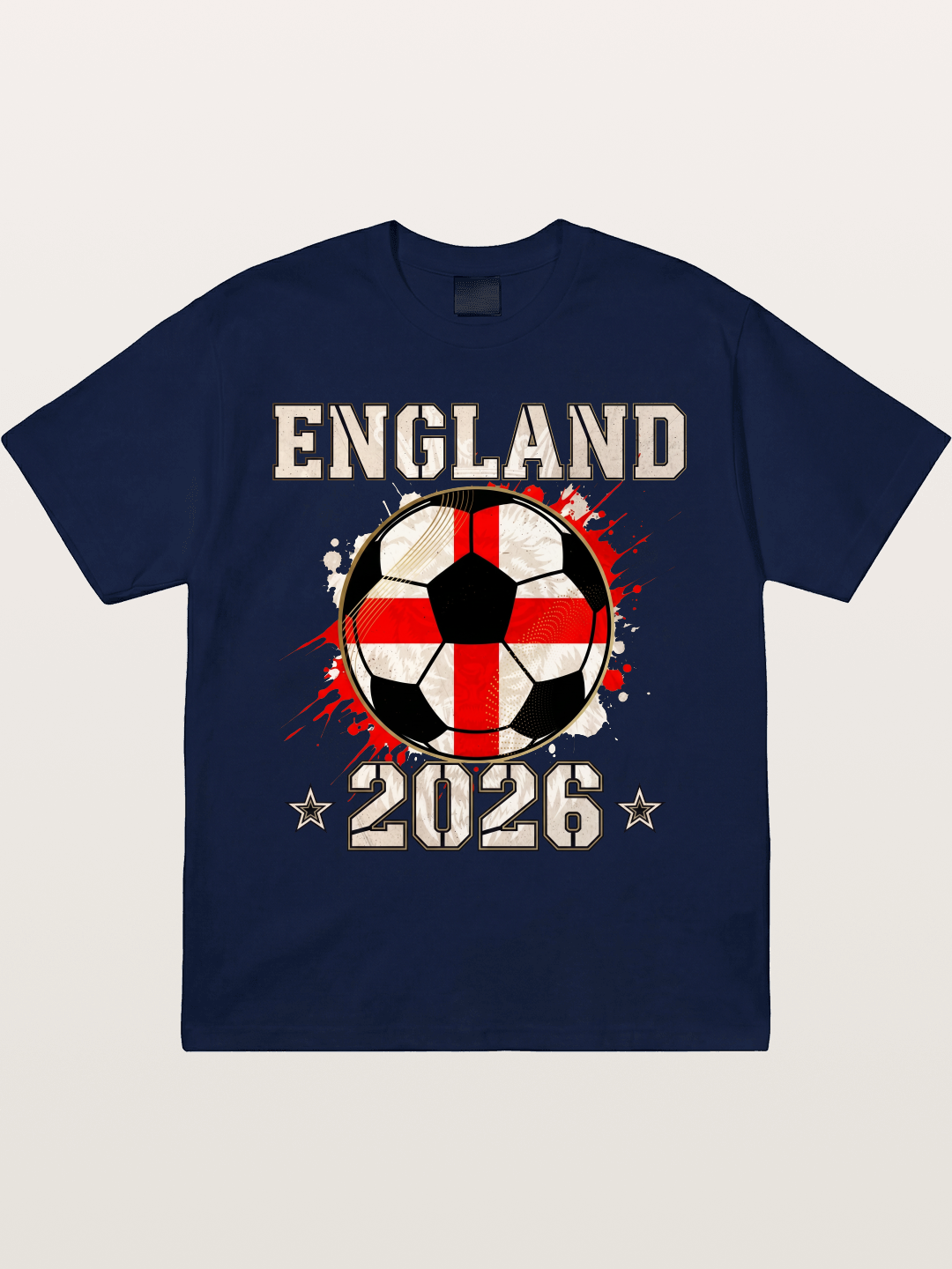 England 2026 Soccer Cross Flag Gildan T-shirt