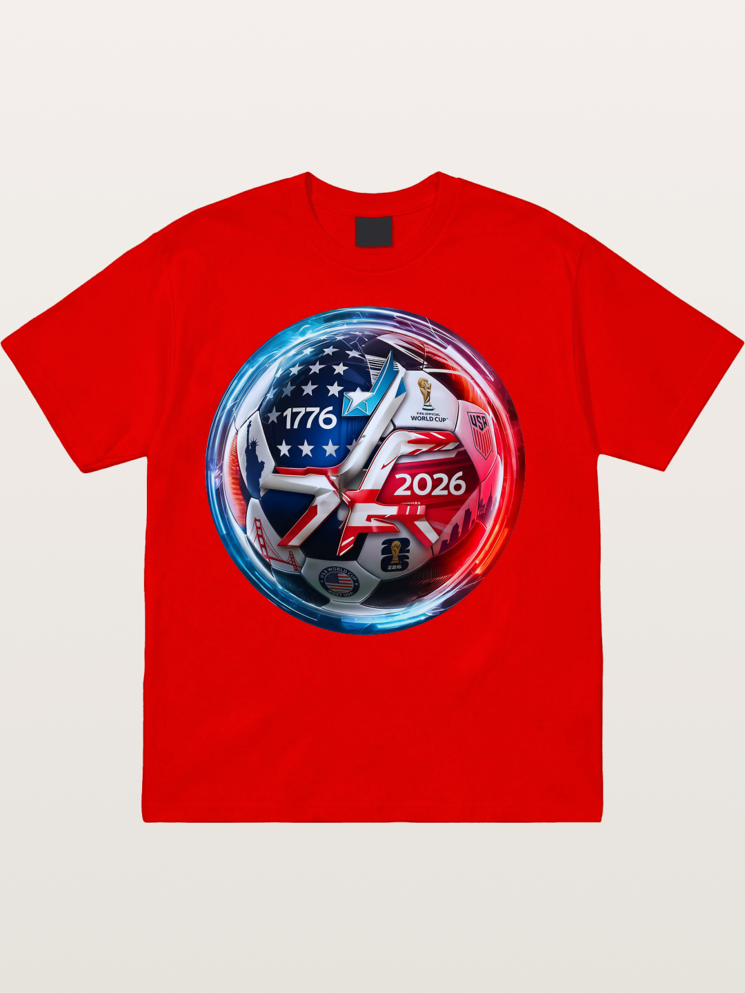 2026 USA Soccer Ball Poster Cotton T-shirt