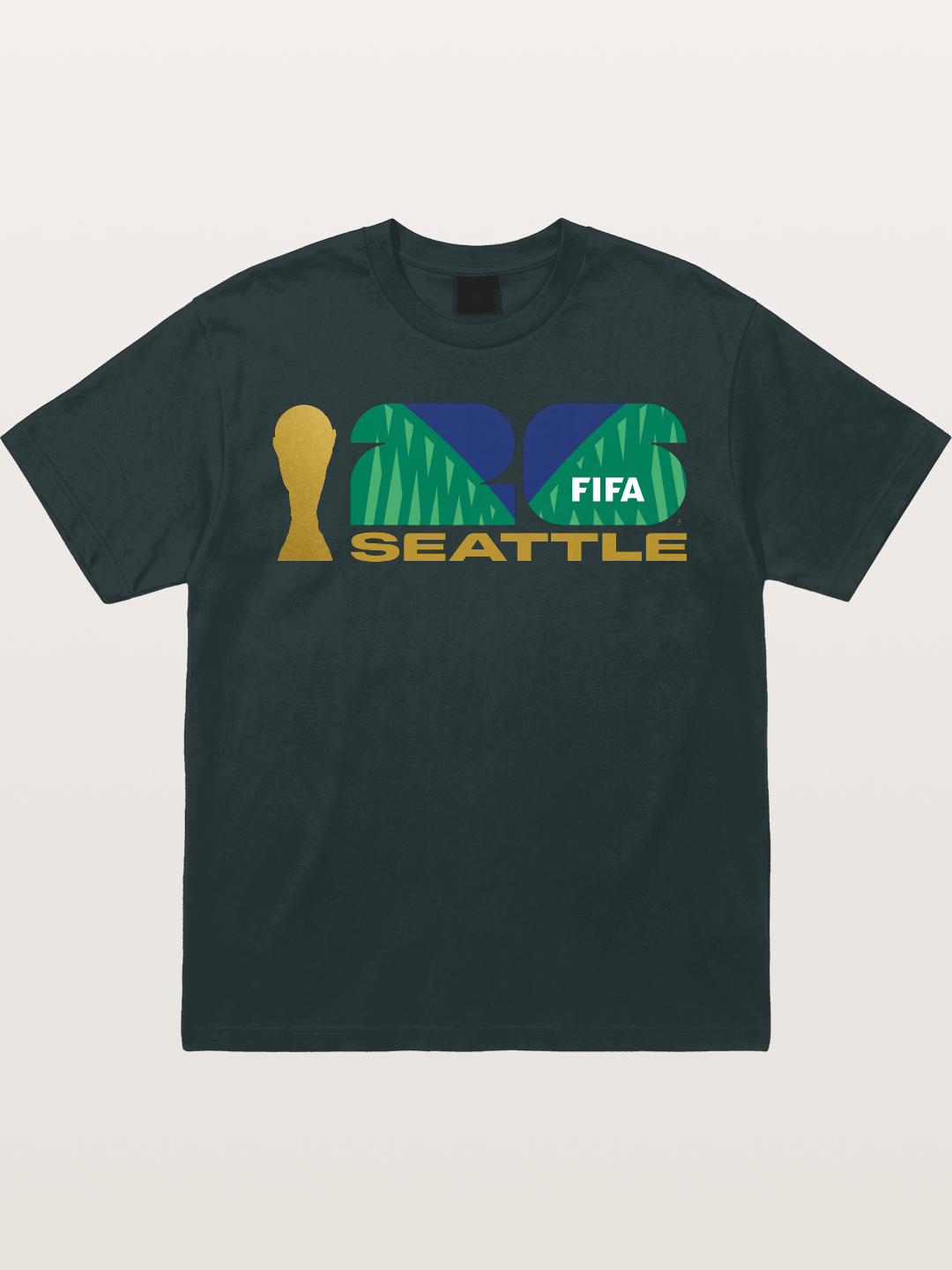 Seattle WC 2026 Gold Green Logo Gildan T-shirt