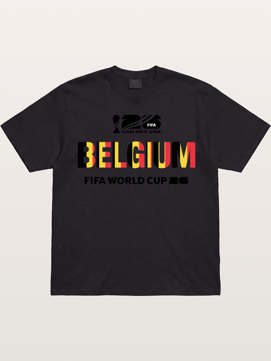 Belgium 2026 Flag Pattern Print Gildan T-shirt