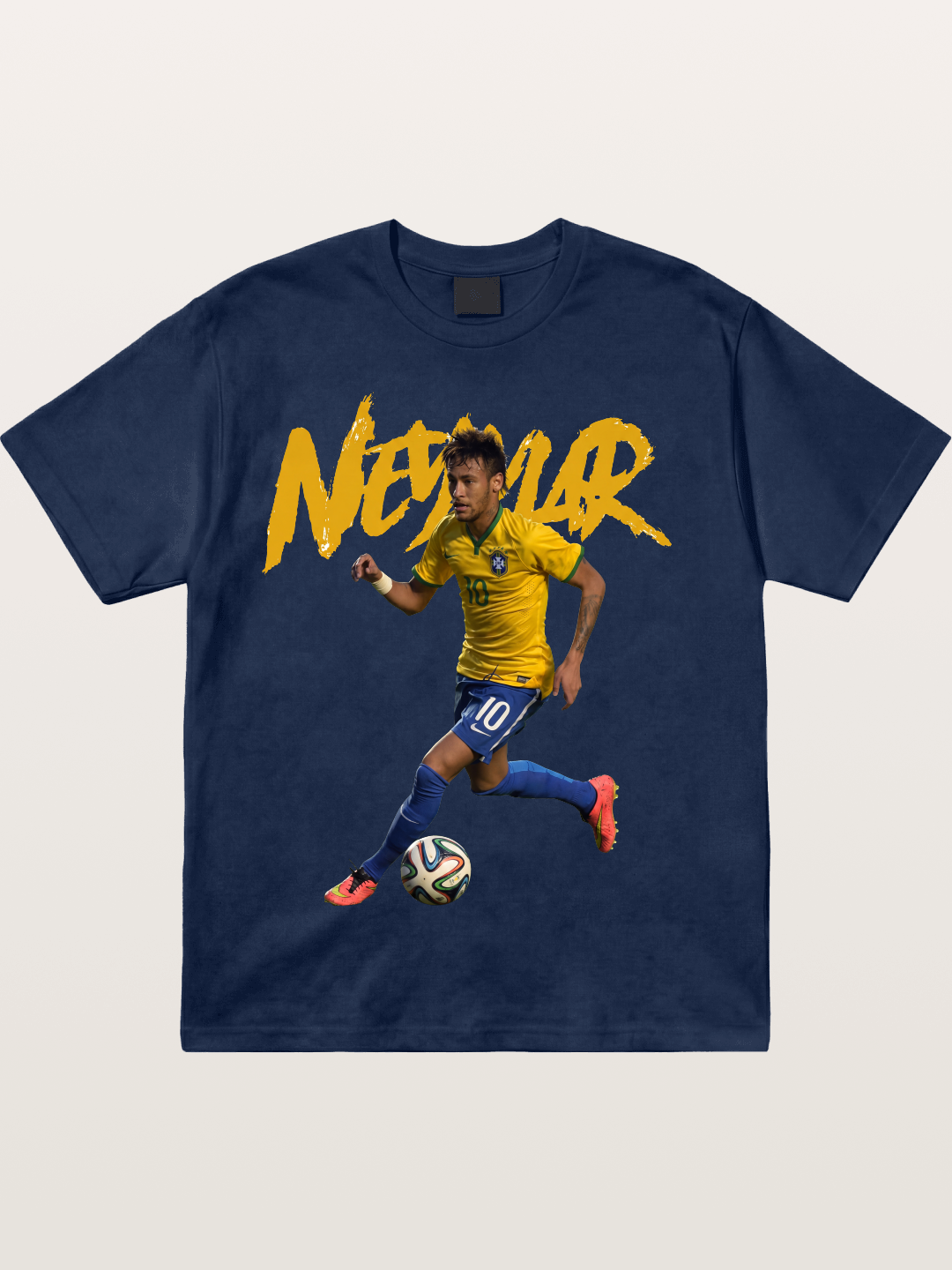 Neymar Brazil Brushstroke Art Cotton T-shirt