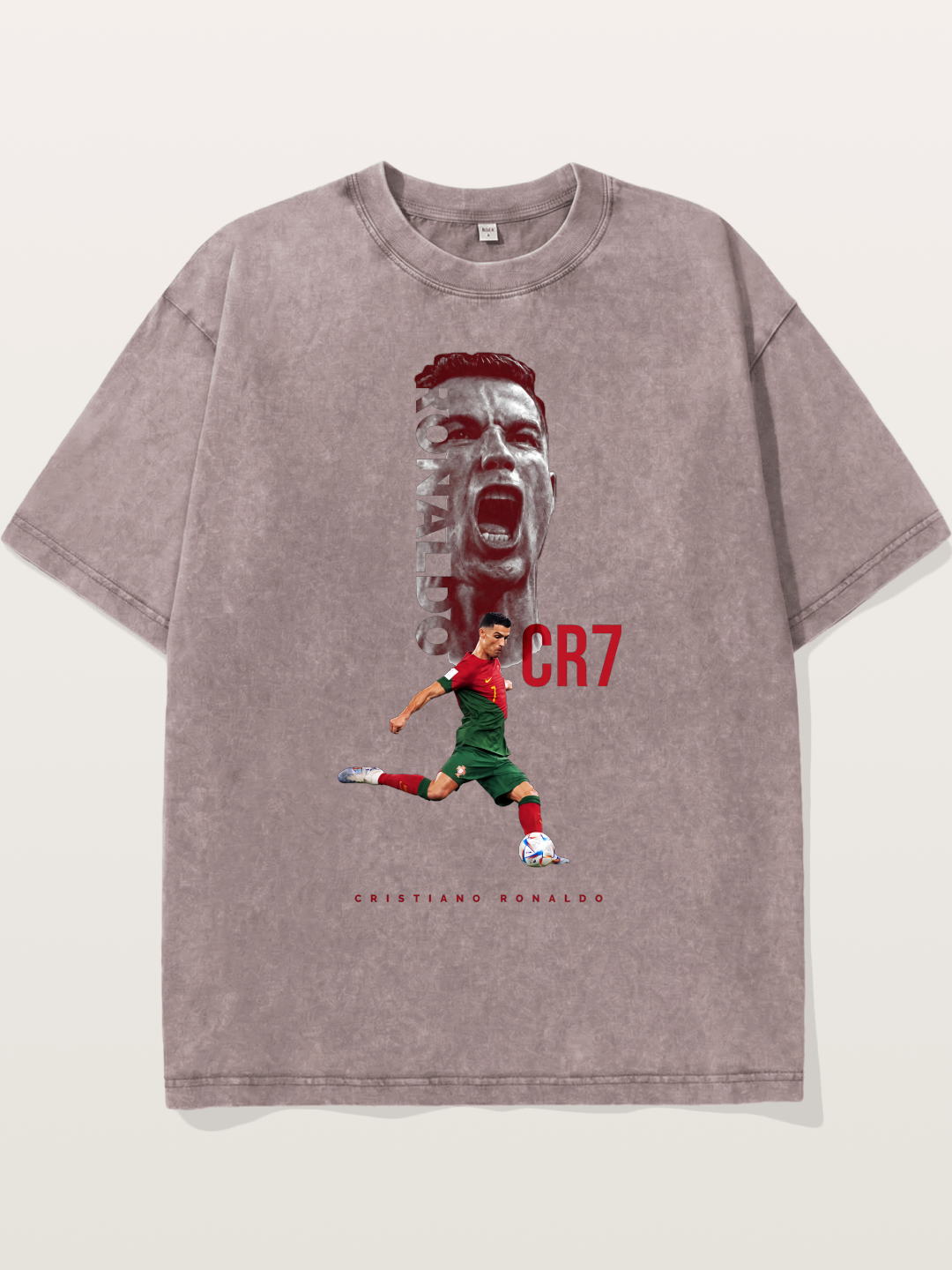 CR7 Portugal Action Print Washed T-shirt