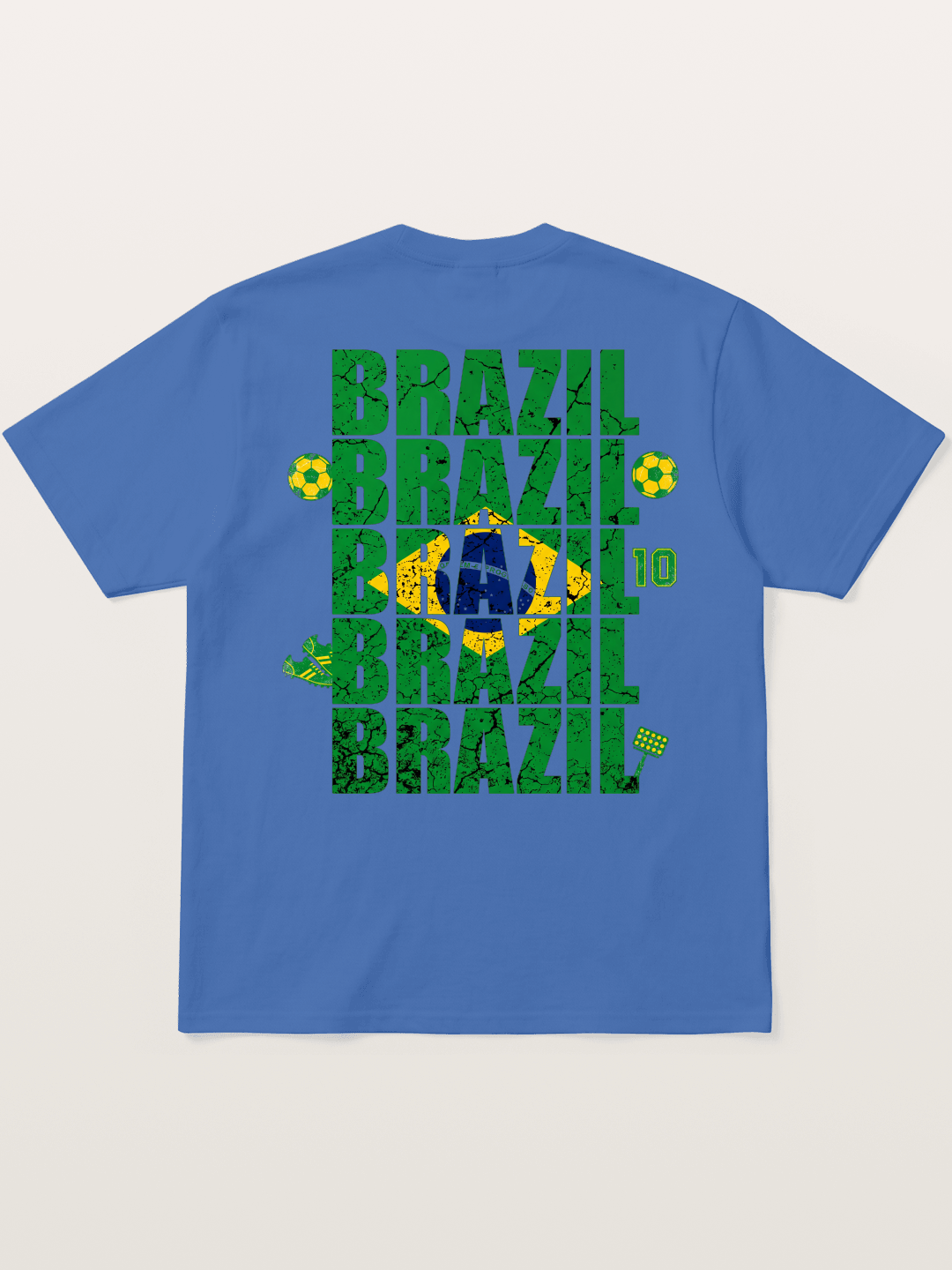 Brazil Cracked Text Collage Art Gildan T-shirt