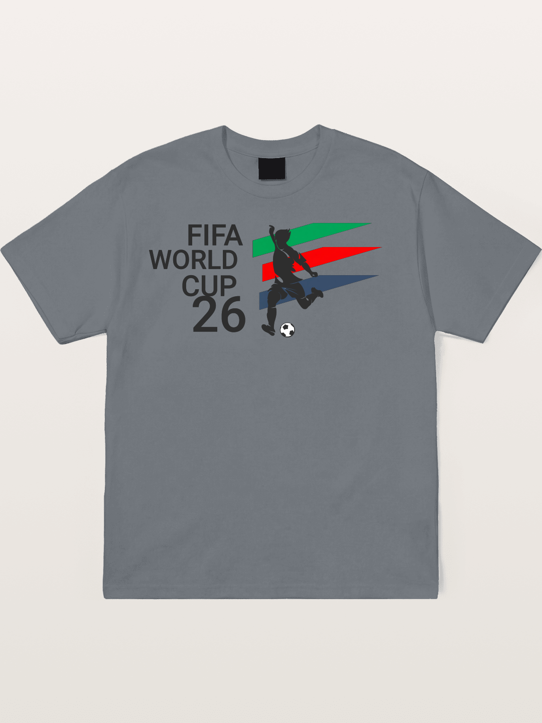 2026 WC Soccer Player Color Stripes Cotton T-shirt