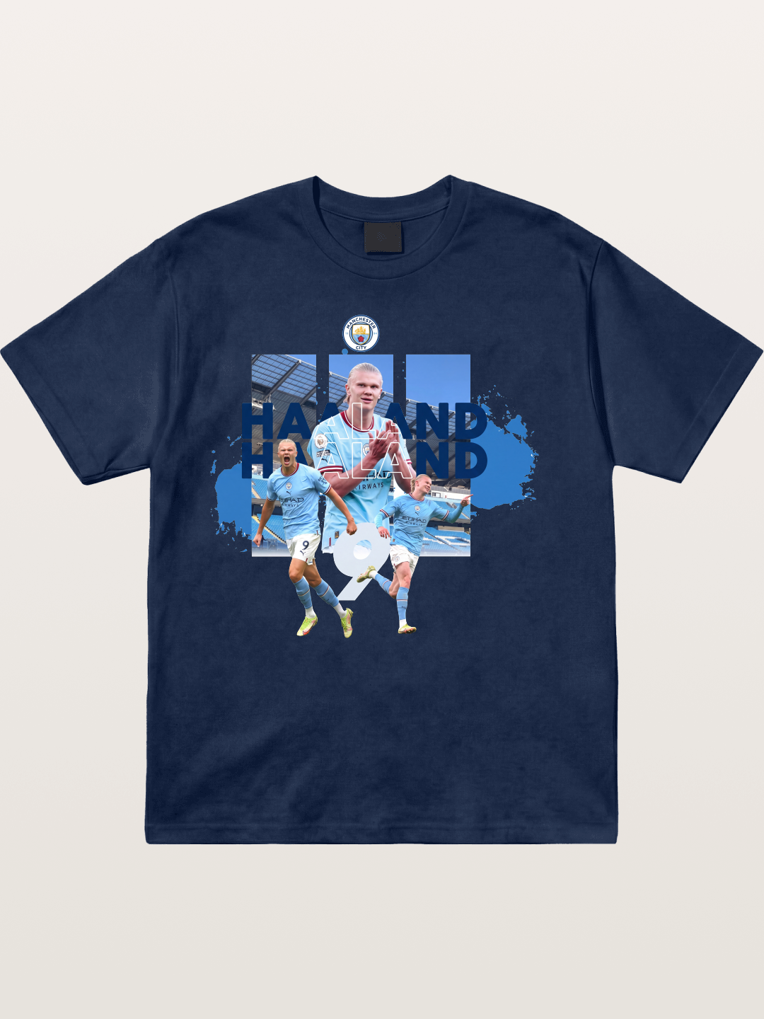 Haaland Etihad Stadium Montage Cotton T-shirt