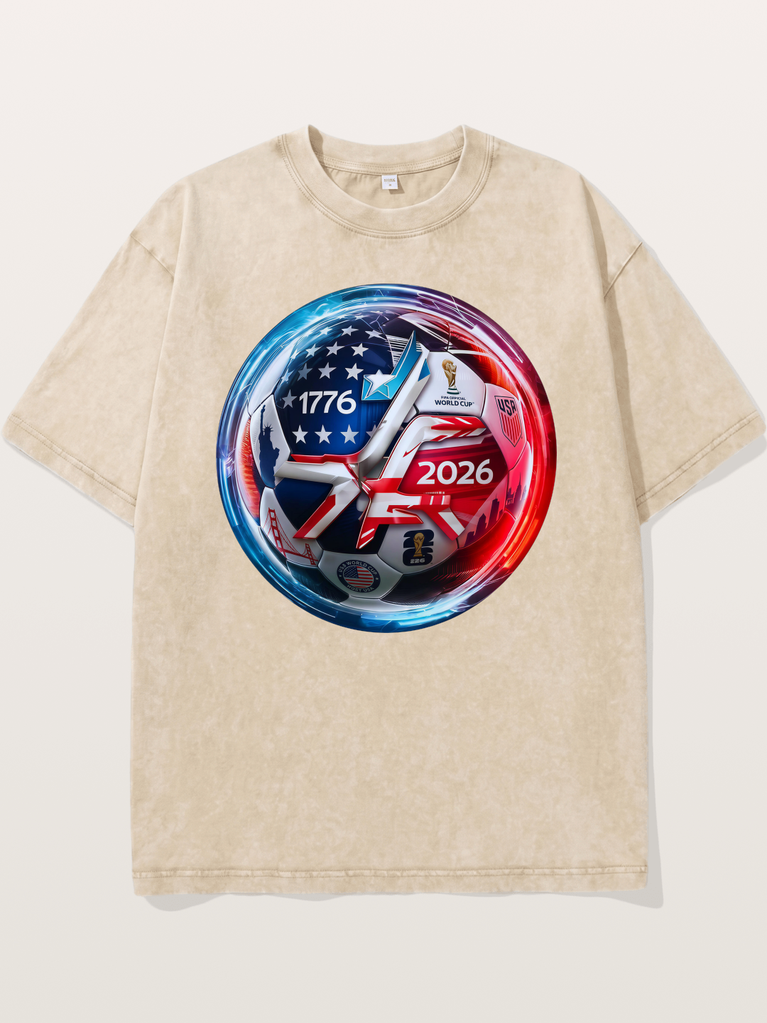 2026 USA Soccer Ball Poster Washed T-shirt