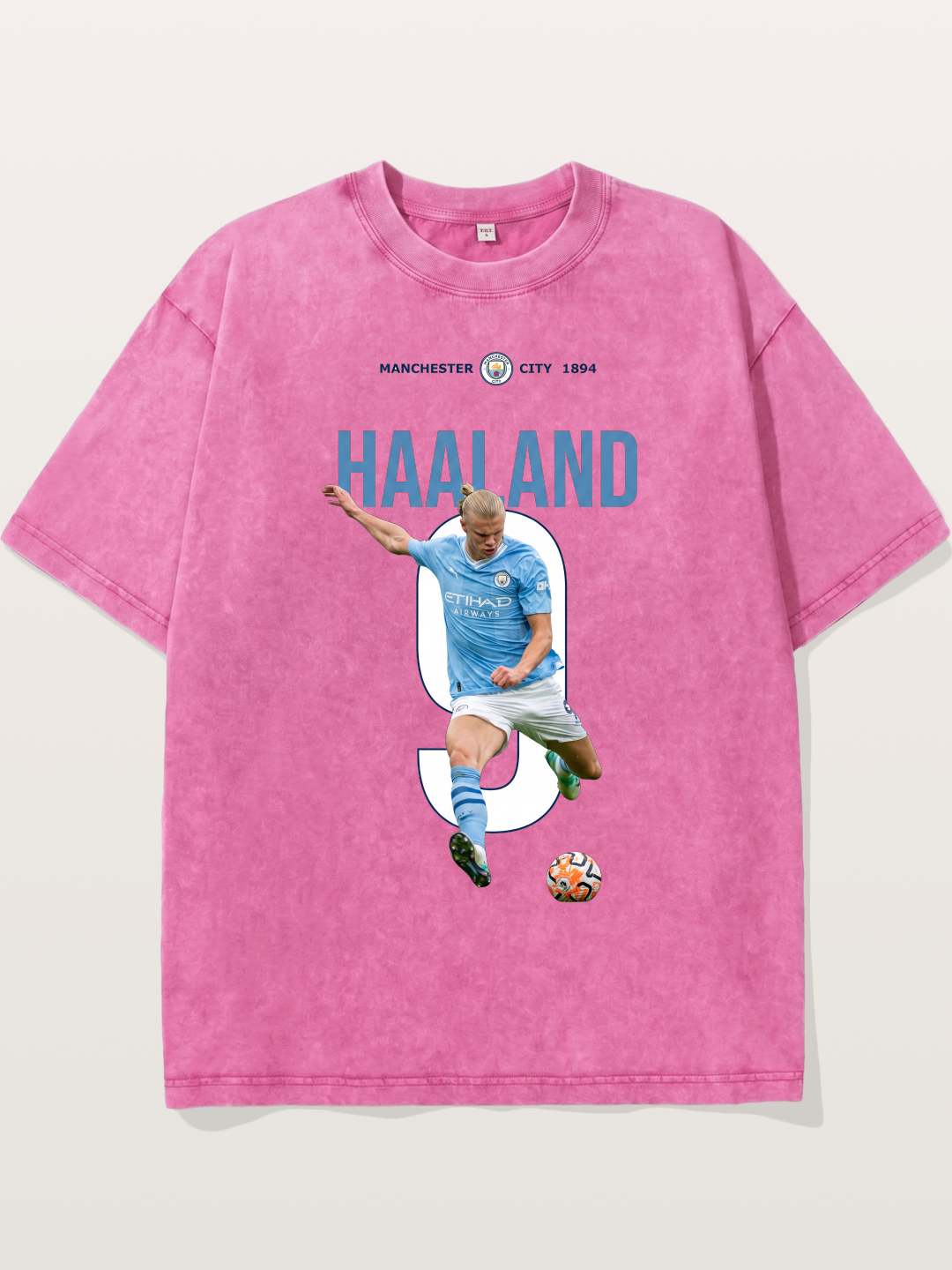 Haaland Number 9 Action Shot Washed T-shirt