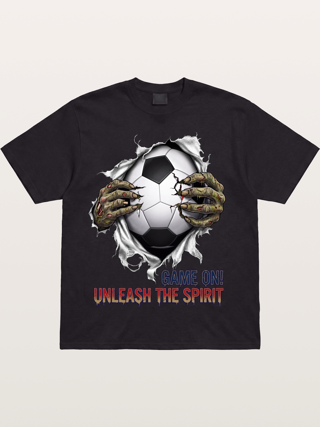 Zombie Claw Tear Soccer Print Cotton T-shirt