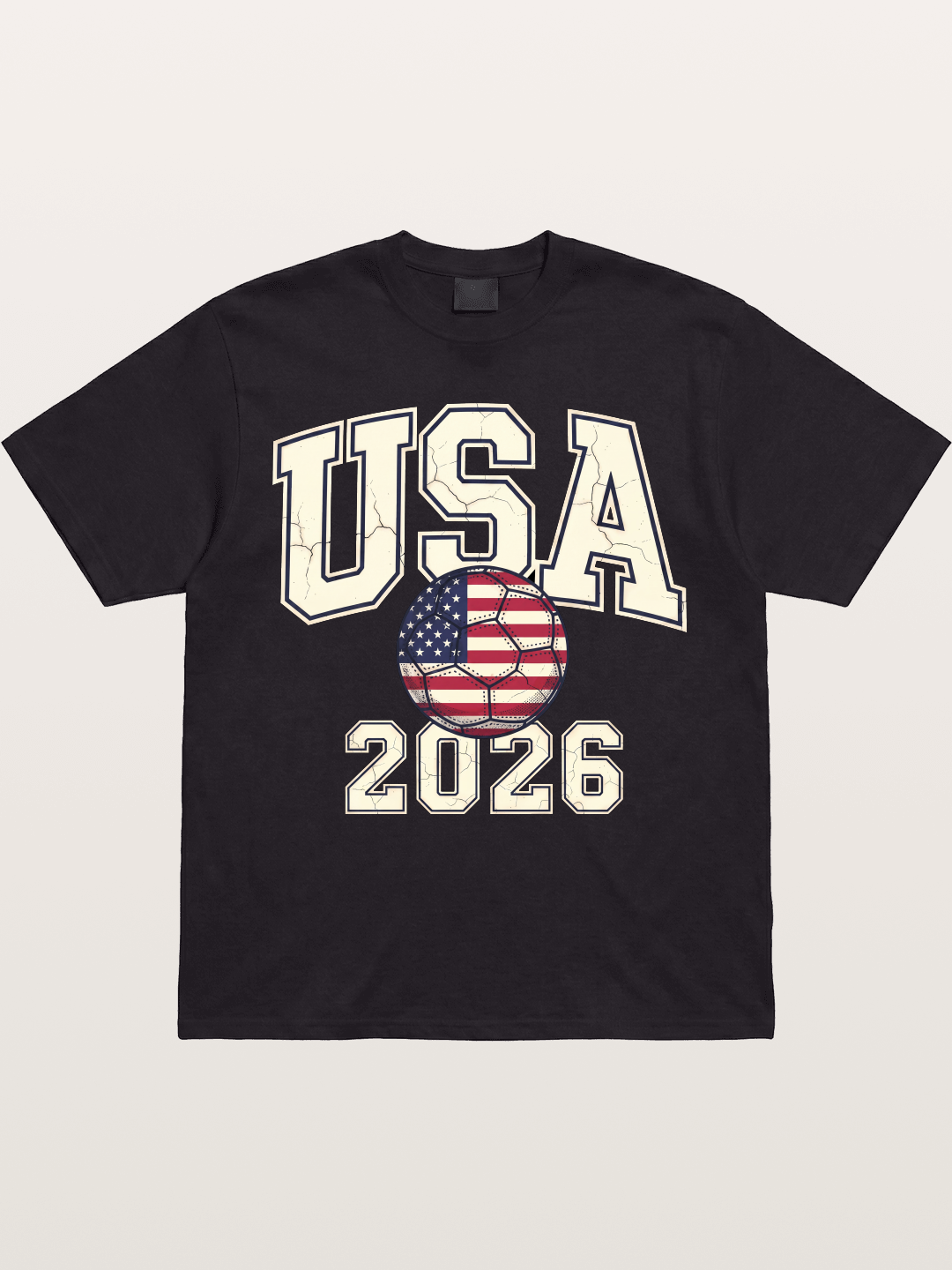 USA 2026 Cracked Letter Soccer Gildan T-shirt