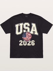 USA 2026 Cracked Letter Soccer Gildan T-shirt