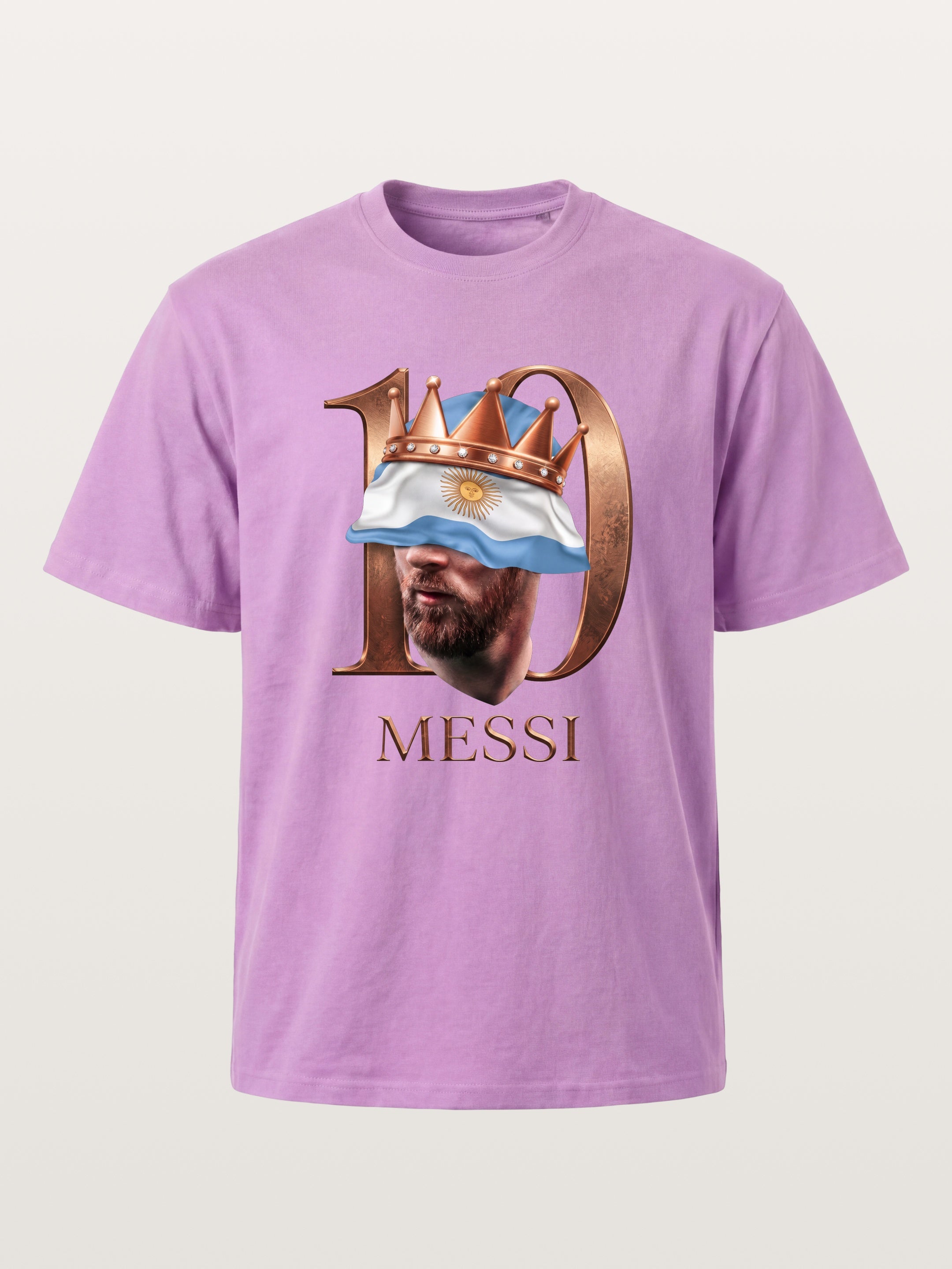 Messi Crown Argentina Flag Art Gildan T-shirt