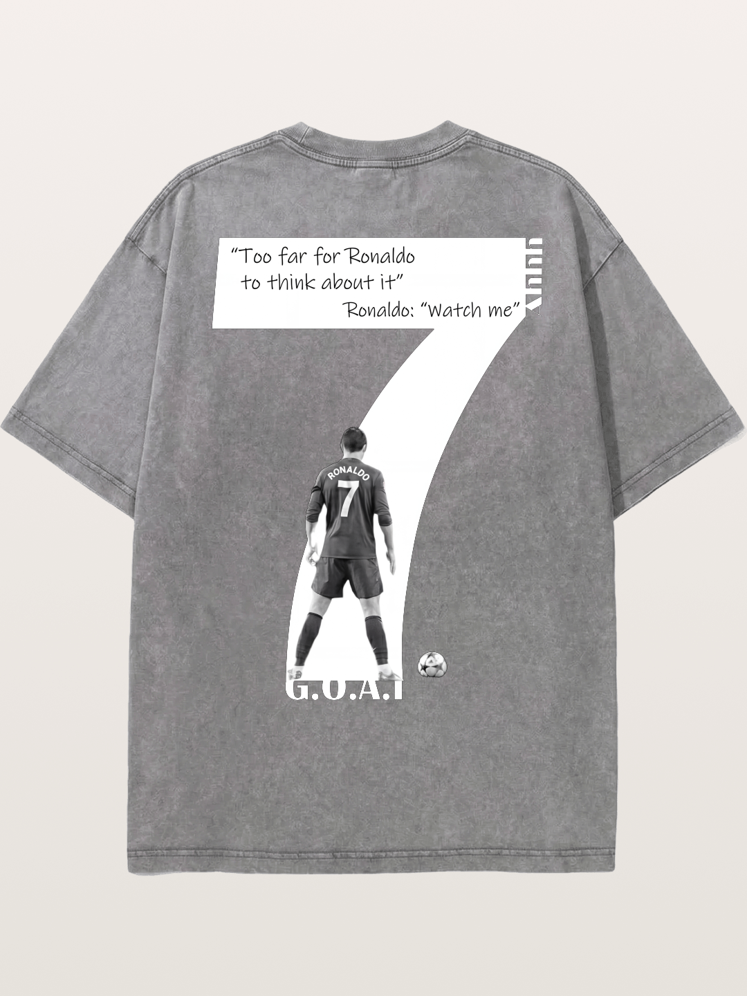 Ronaldo #7 Watch Me Quote Washed T-shirt
