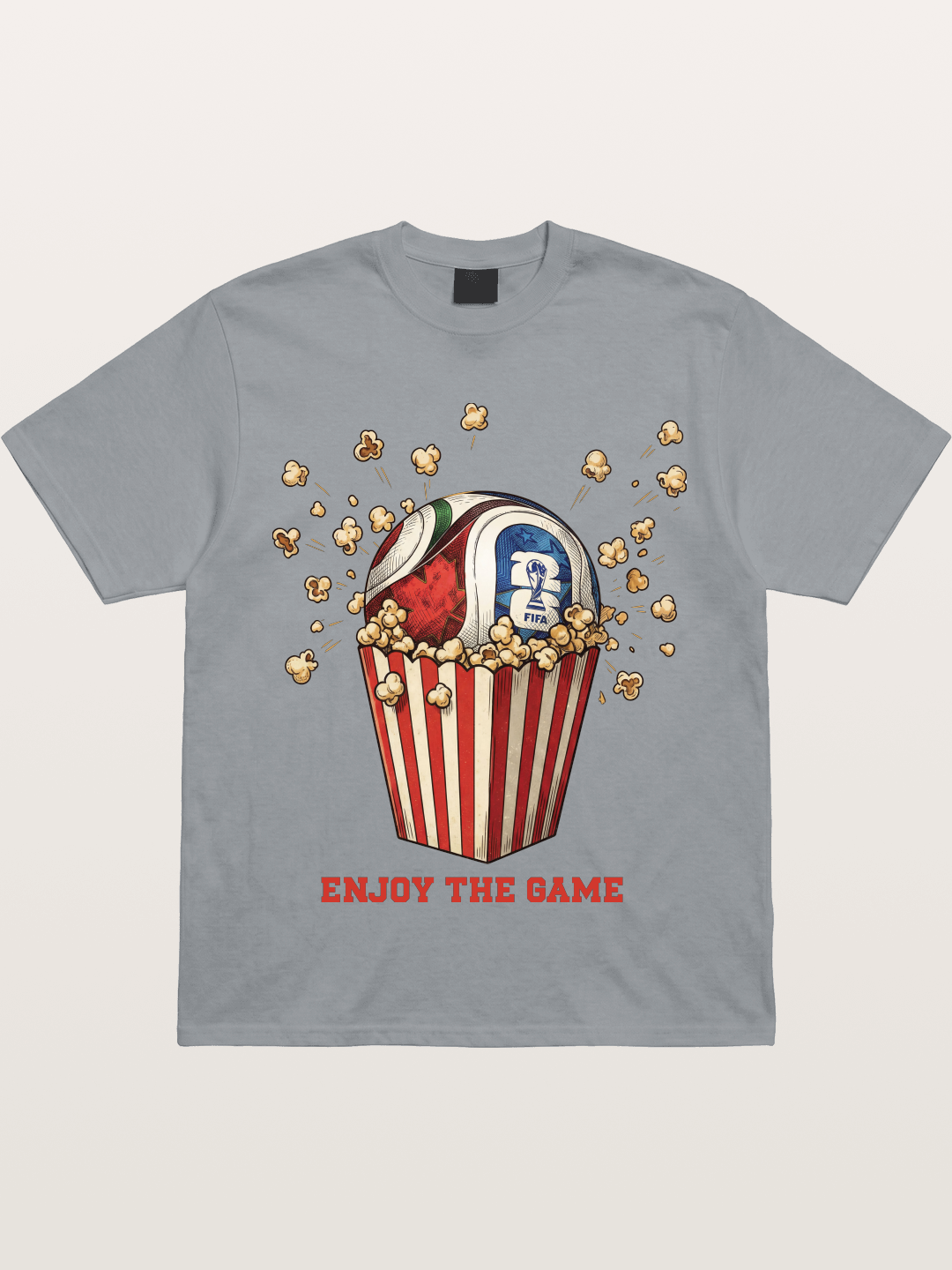 Soccer Ball in Popcorn Bucket Gildan T-shirt