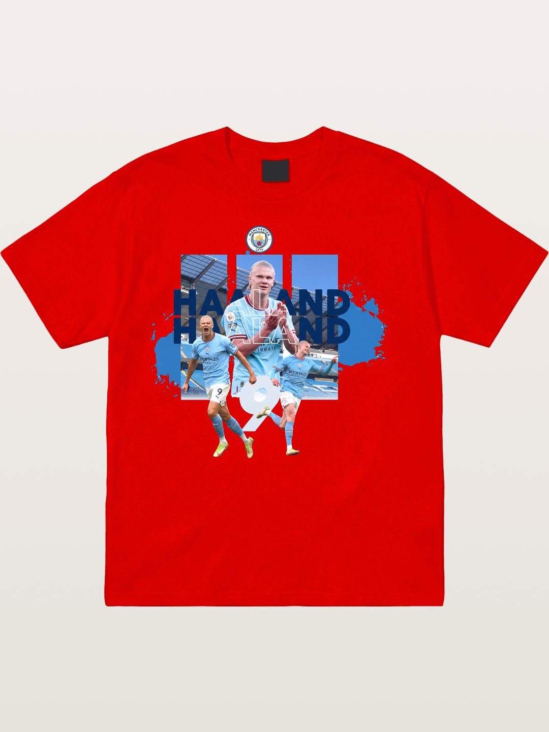 Haaland Etihad Stadium Montage Cotton T-shirt