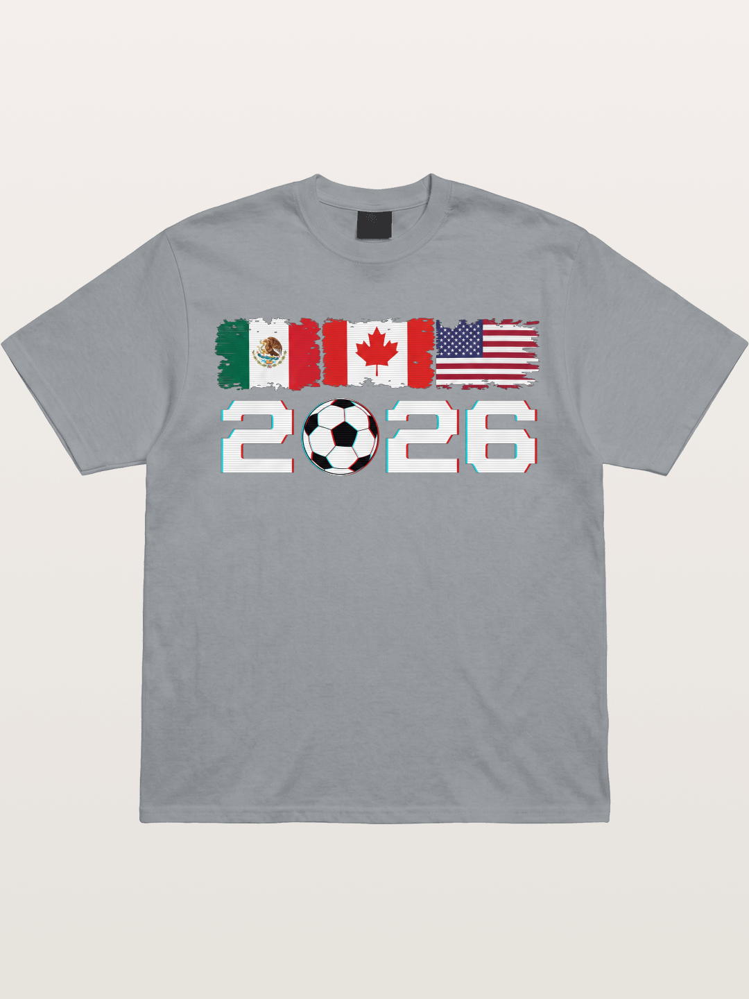 2026 WC USA Mexico Canada Flags Gildan T-shirt