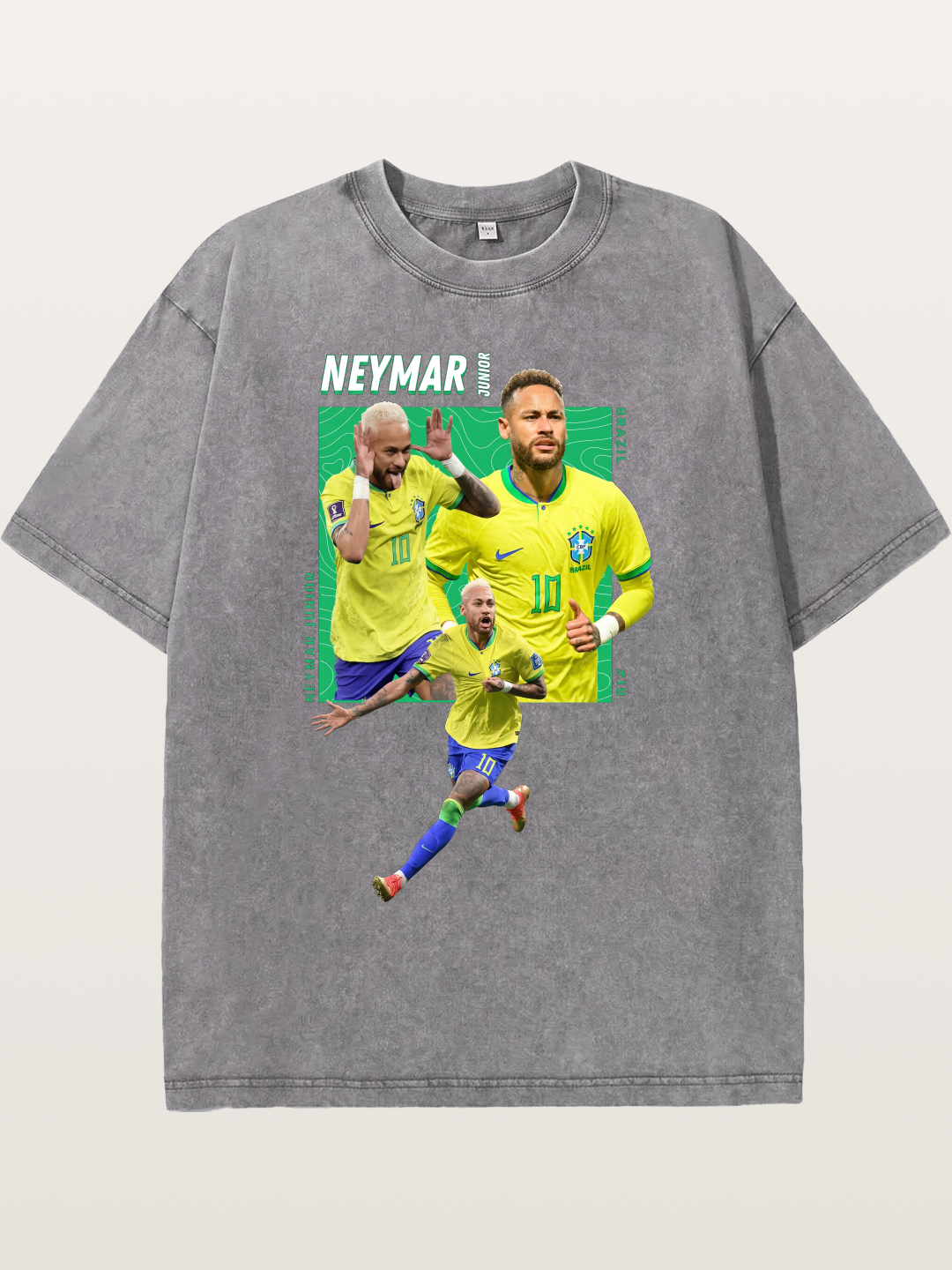 Neymar Collage Brazil Poster Washed T-shirt