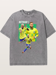 Neymar Collage Brazil Poster Washed T-shirt